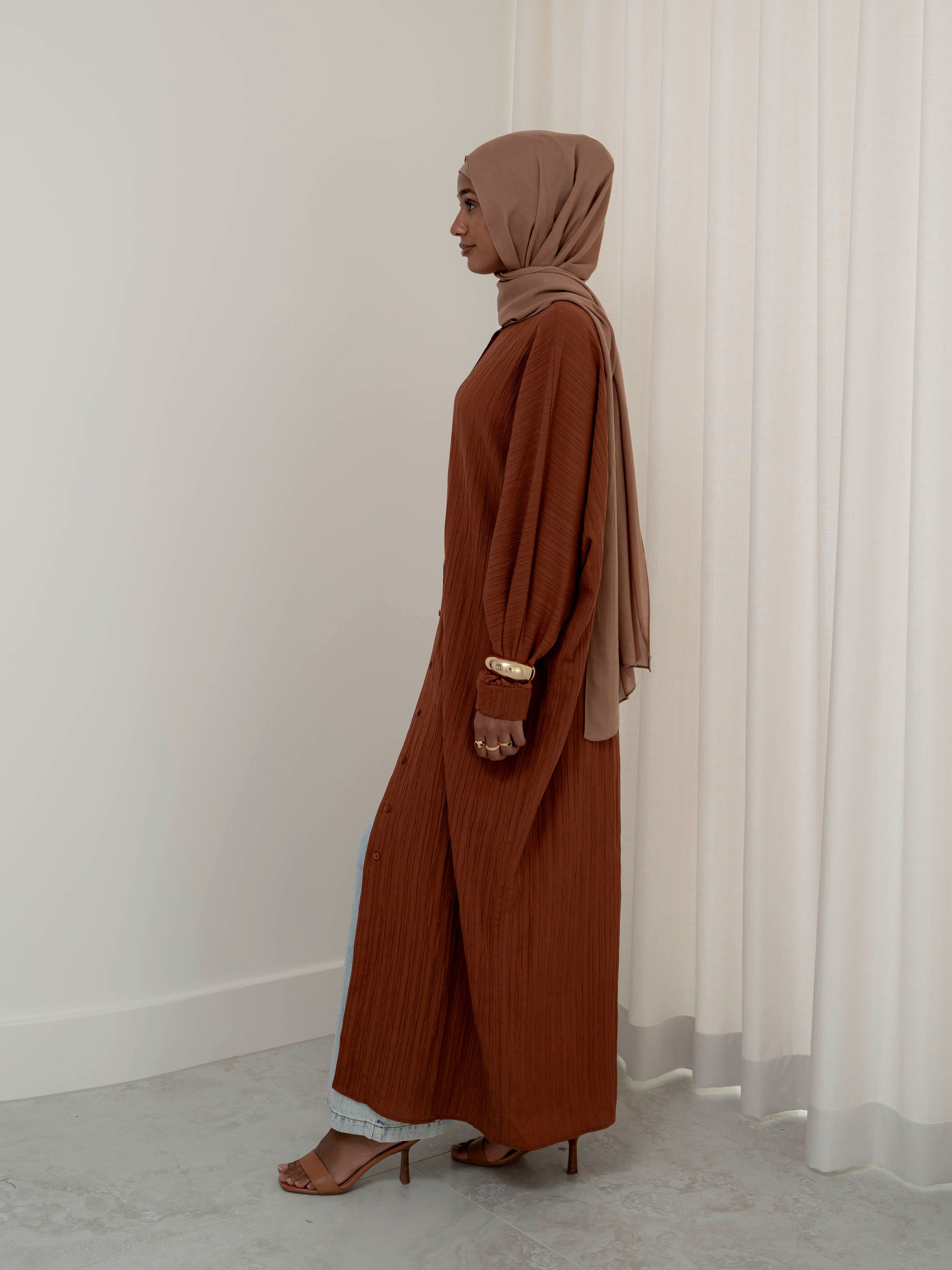 women's shirt dress with buttons for spring summer modest fashion