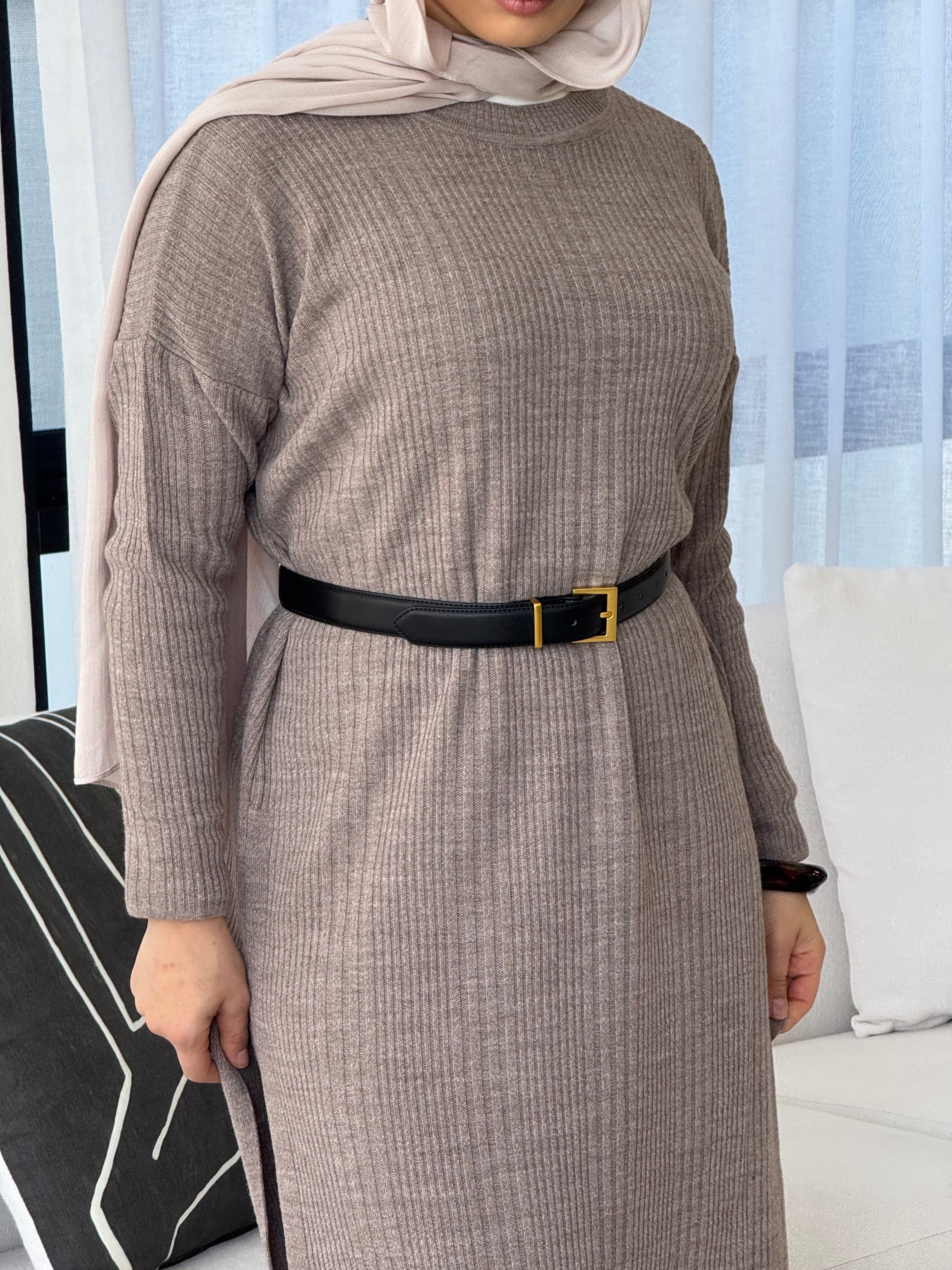 Veil of Faith Houda Knit Set — soft modest knit co-ord with long top and pants