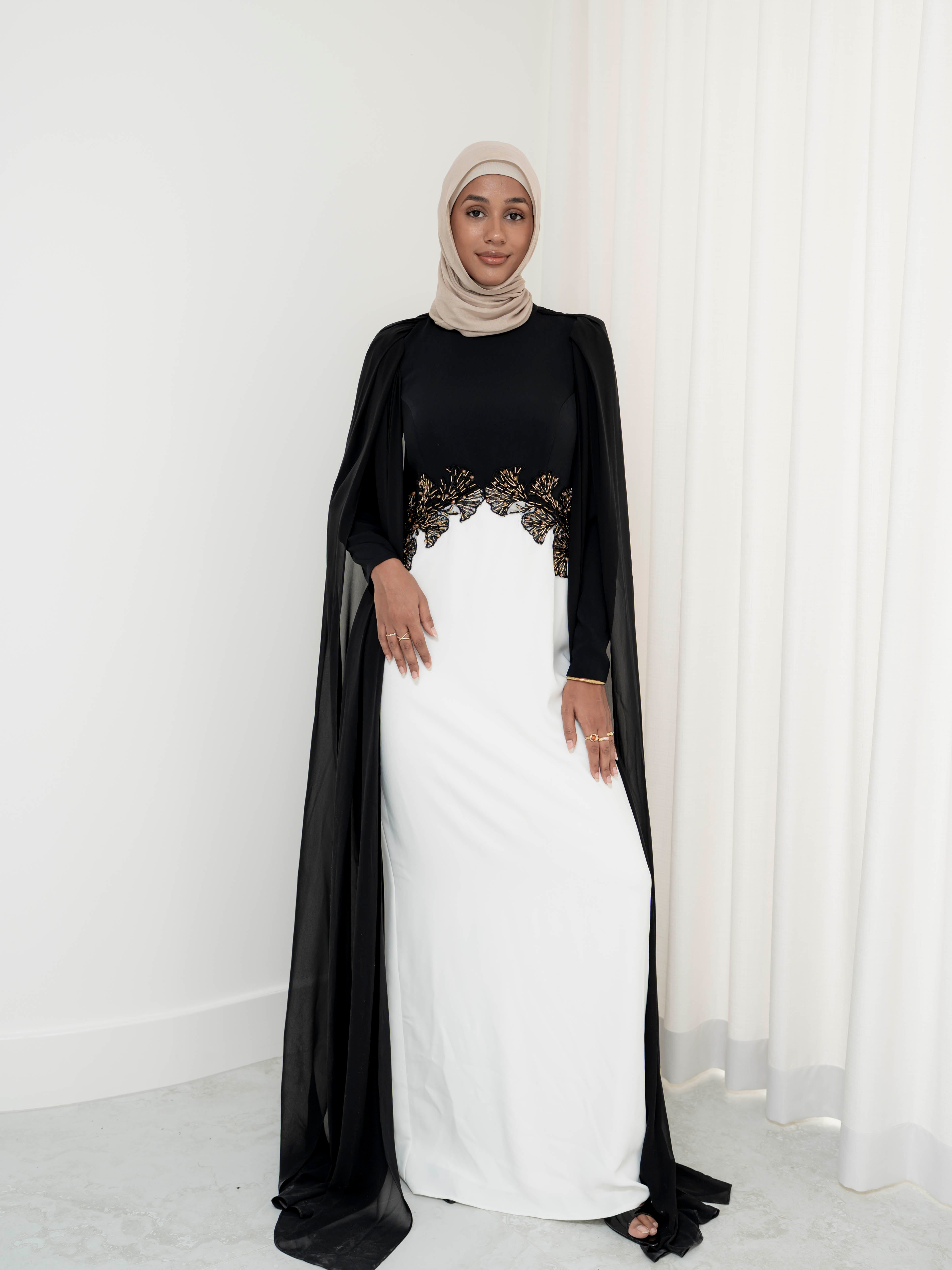women's modest formal dress, long sleeve and maxi for any occasion, suitable for hijabi