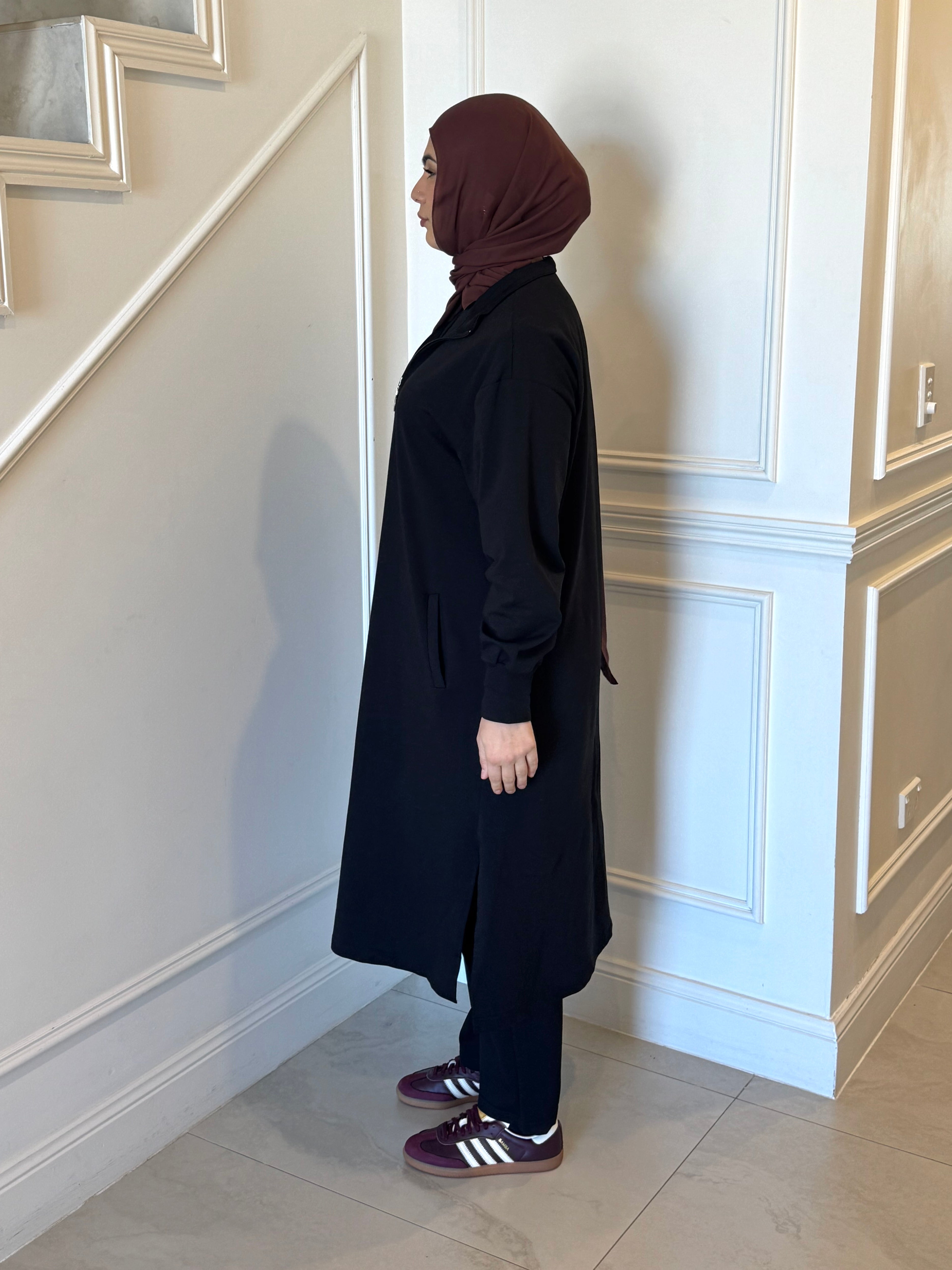 modest trackset longline jacket and pants