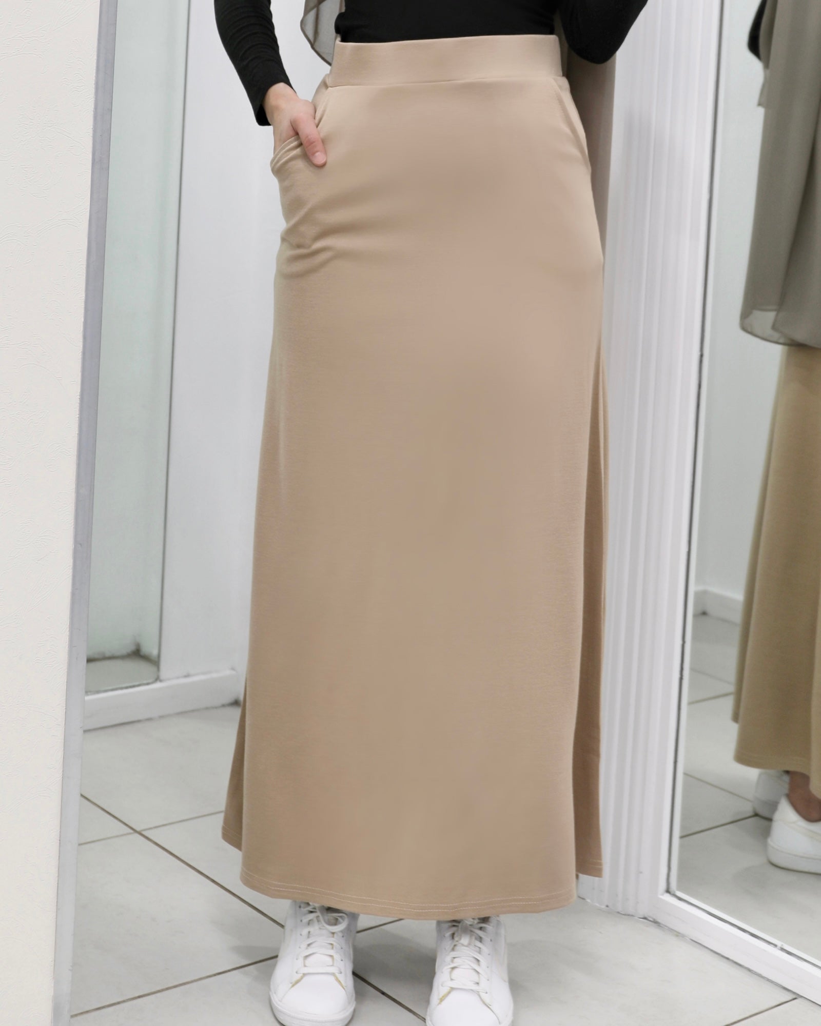 Cotton skirt high rise A-line maxi length everyday wear