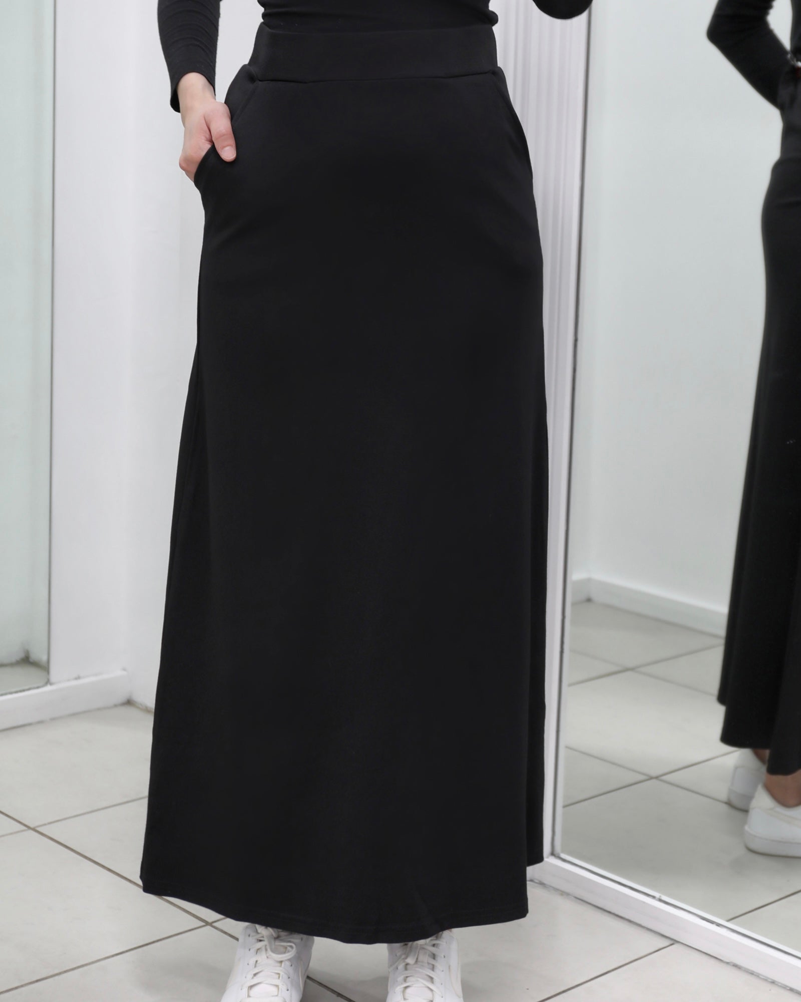 Cotton skirt high rise A-line maxi length everyday wear