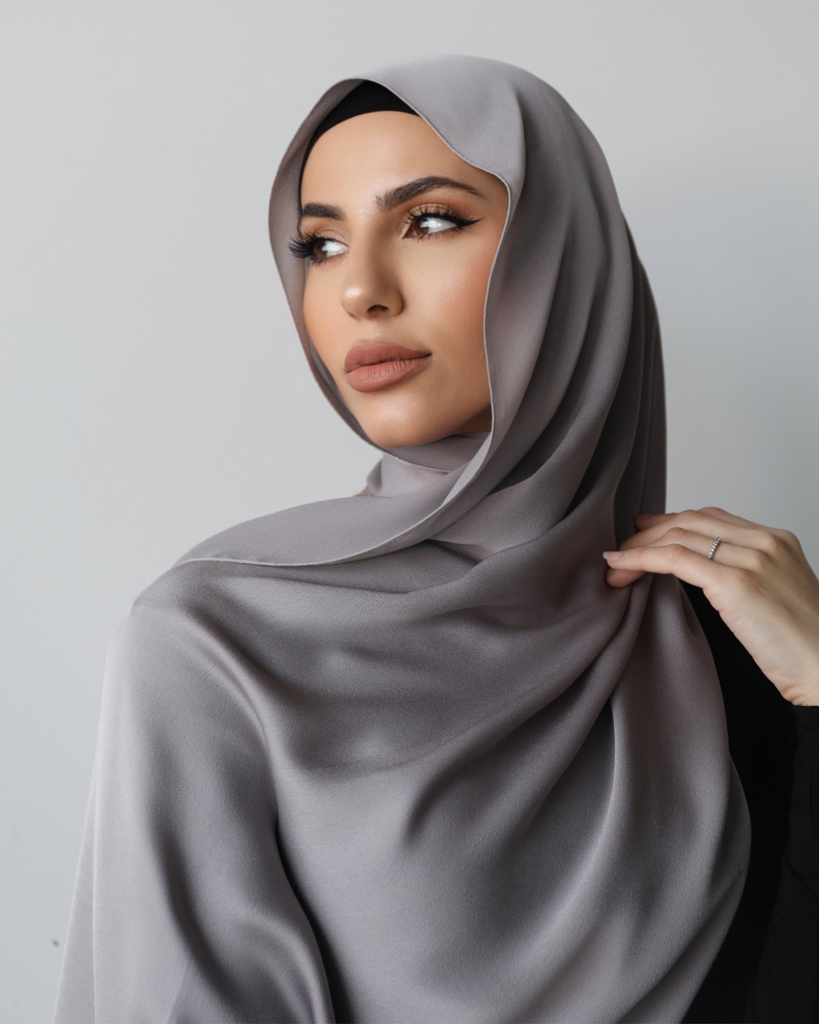 Premium Silk Look scarf by Veil Of Faith 2m x 70cm soft drape satin finish polyester hijab made in Turkey