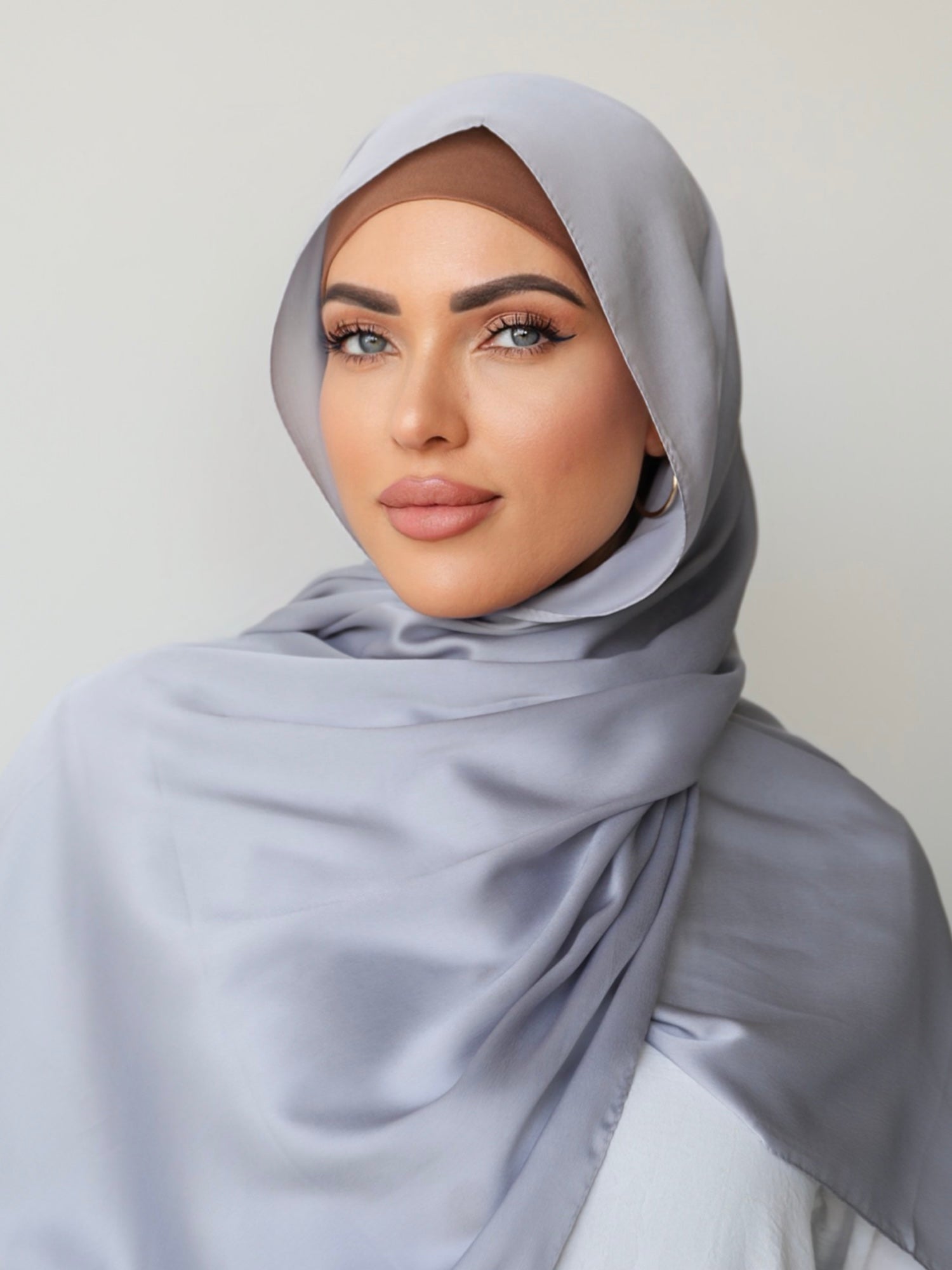Premium Silk Look scarf by Veil Of Faith 2m x 70cm soft drape satin finish polyester hijab made in Turkey