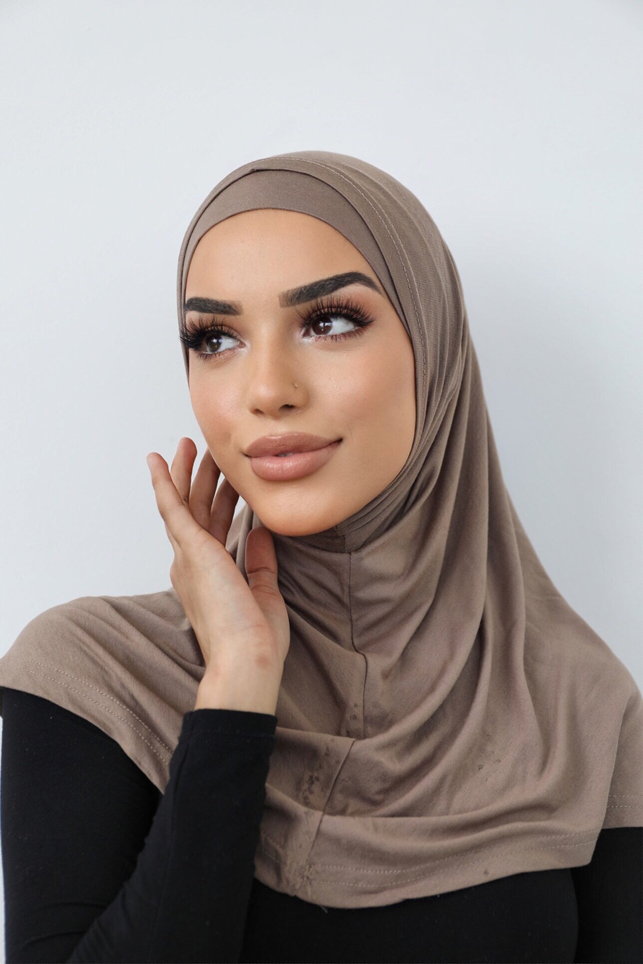 2 PIECE COTTON SCARF- MOCHA