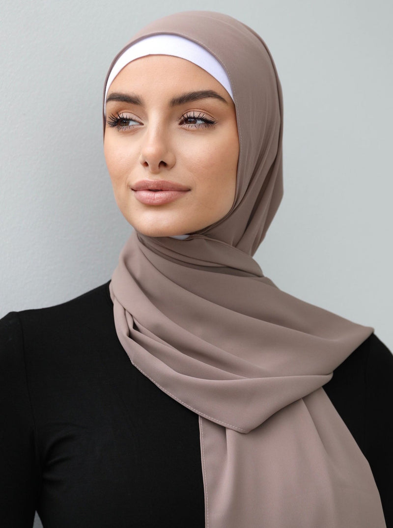 OPAQUE LIGHT TAUPE LONG SCARF