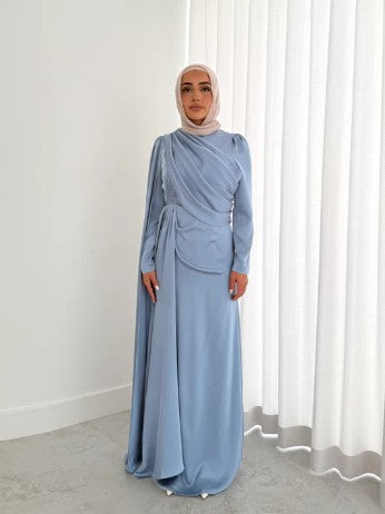 What is the size guide for the Ghadir satin dress in Australia?