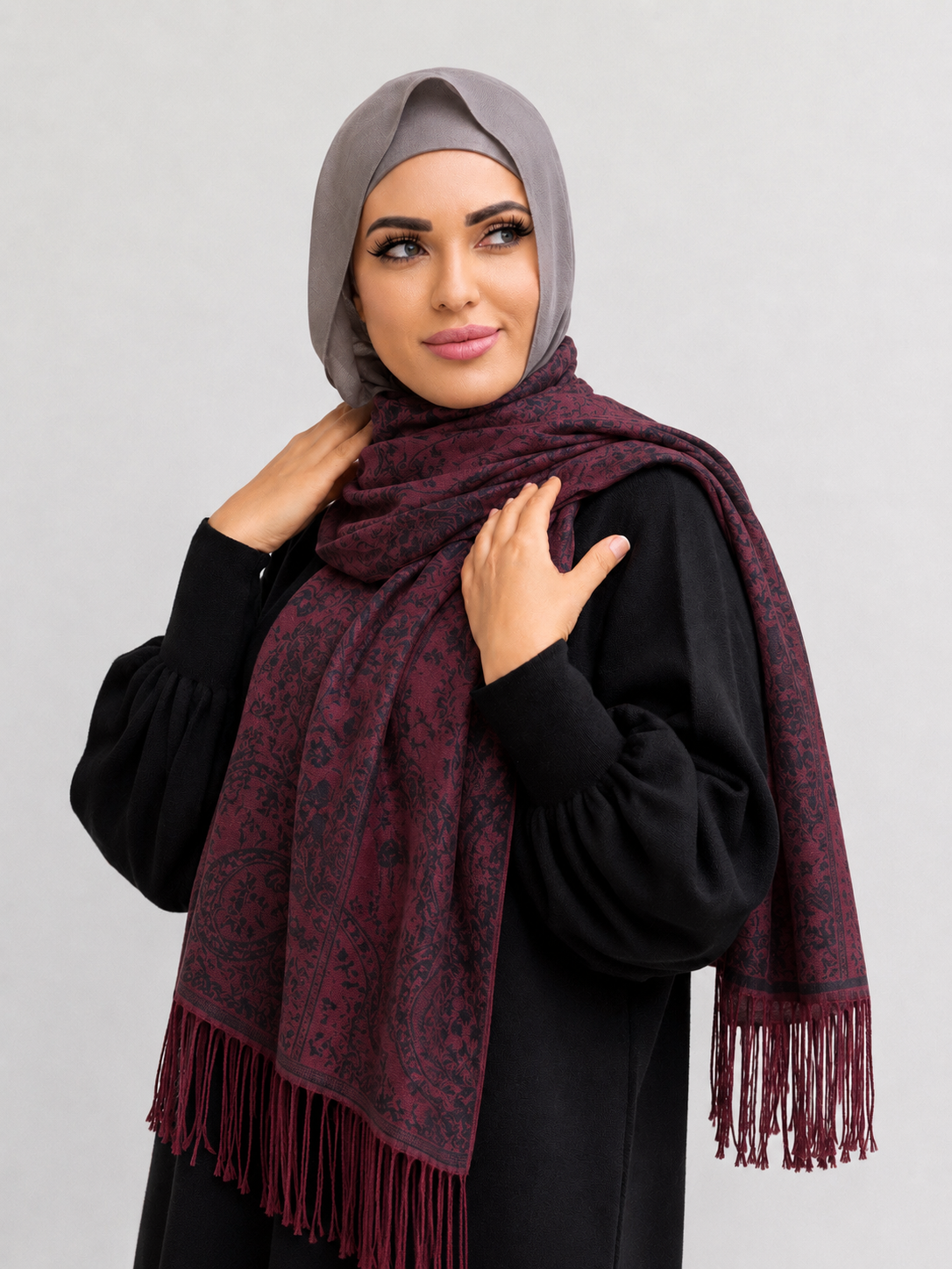 CRAFTED PASHMINA -MULBERRY