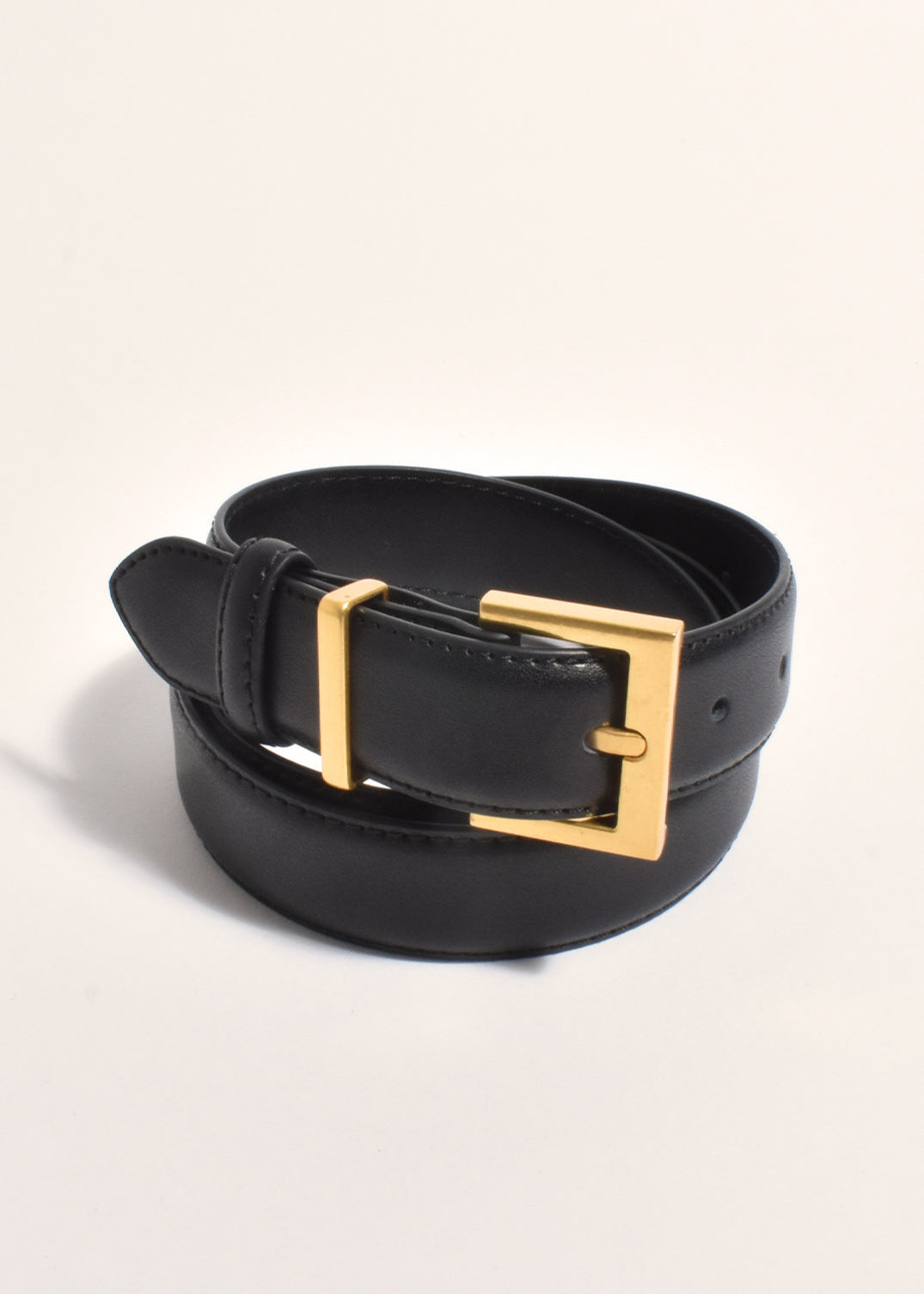 SQUARE BUCKLE BELT- BLACK