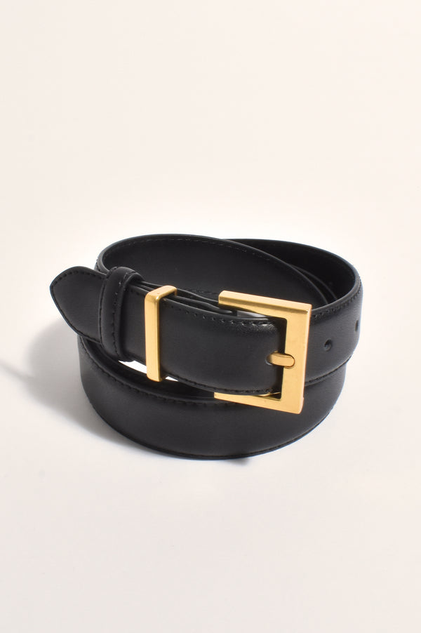 SQUARE BUCKLE BELT- BLACK