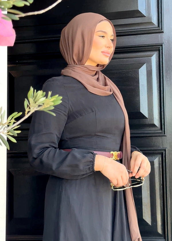 Amira Dress Black – classic Black Friday modest dresses Australia staple