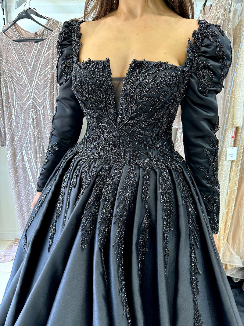 Gothic Black Lace Long Tulle Beaded Ball Gown Wedding Prom Dresses Aqua  Blue 2 at Amazon Women's Clothing store