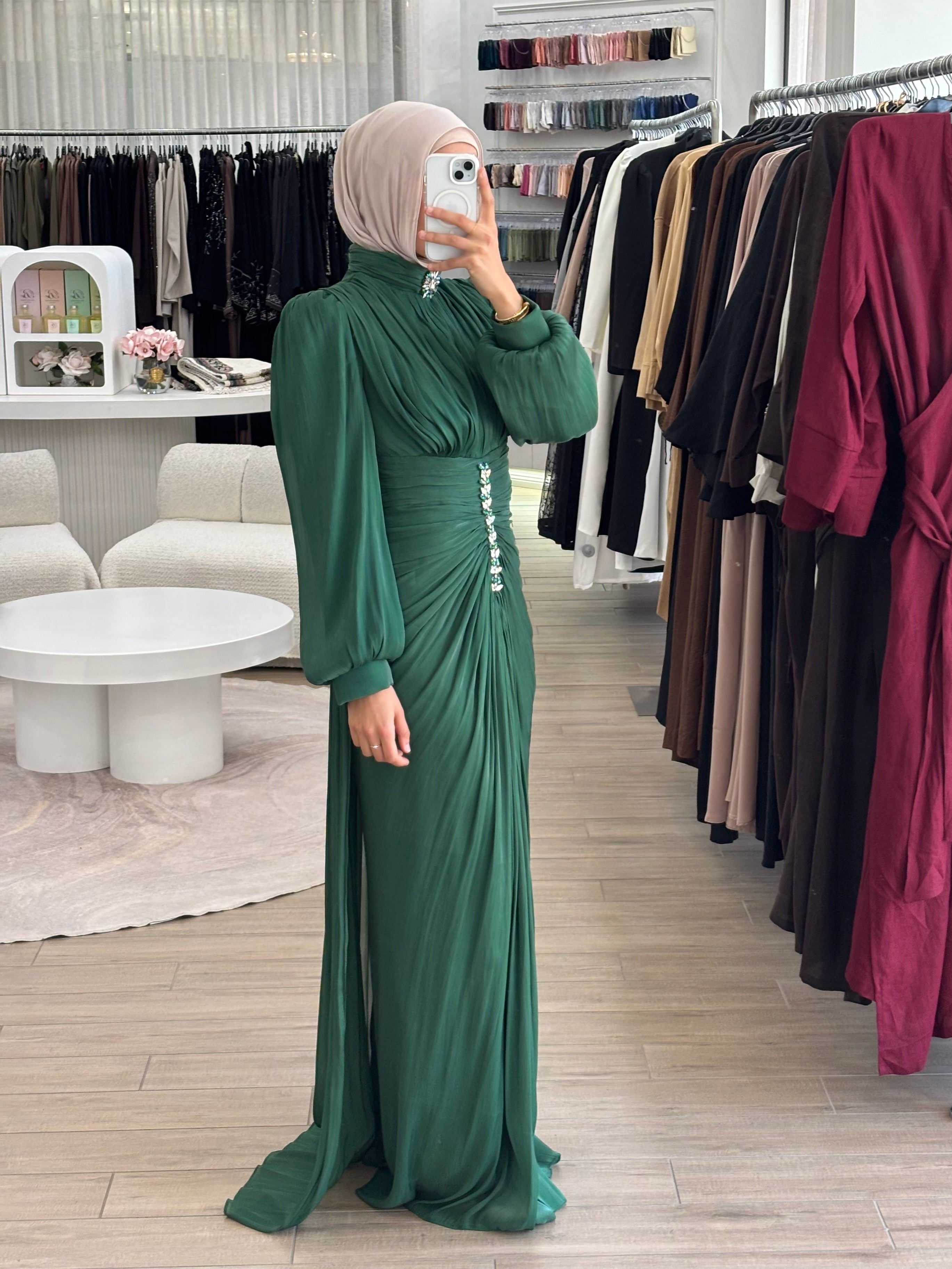 JANAN FORMAL DRESS - BOTTLE GREEN