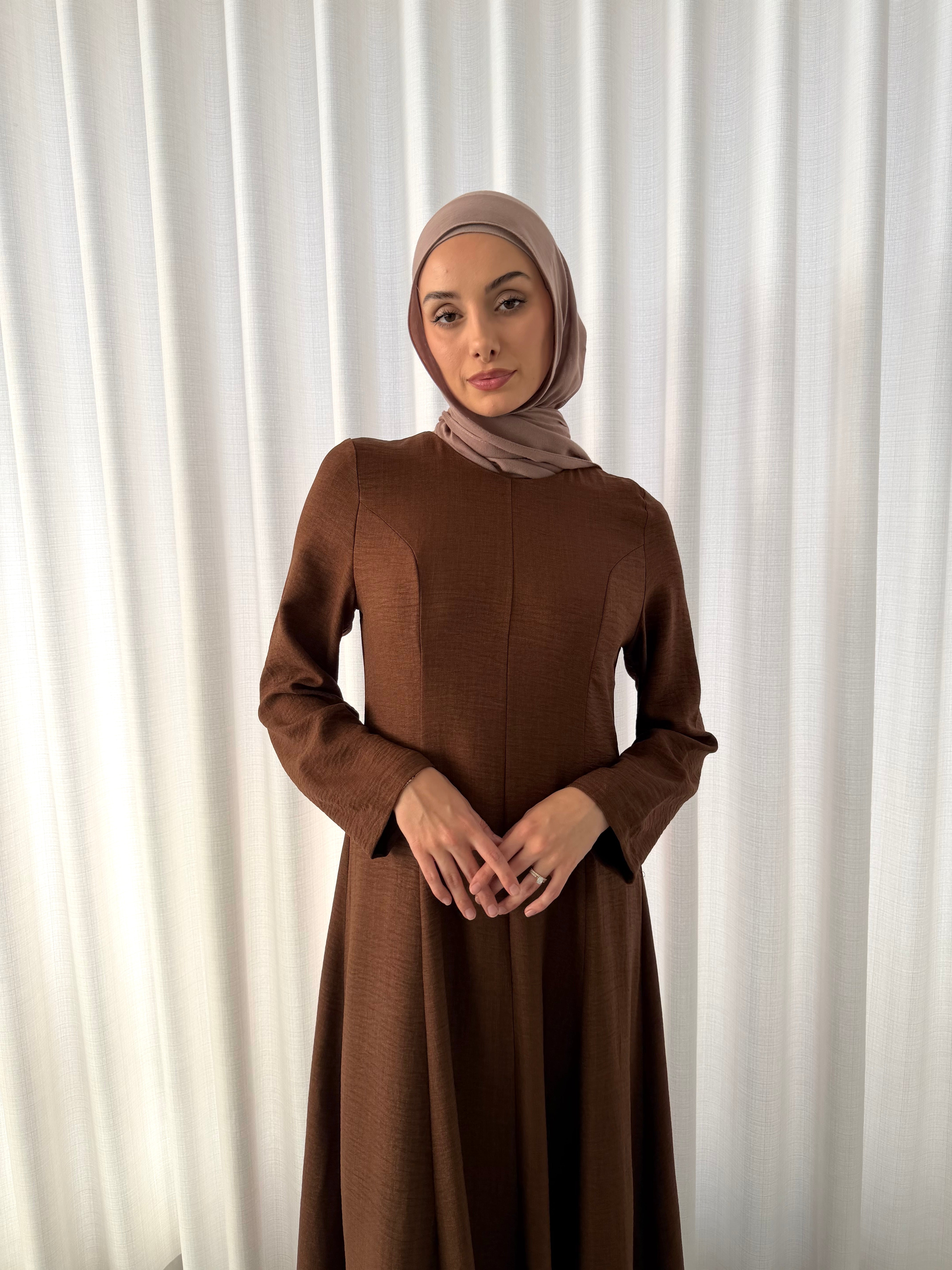 OASIS FLOW DRESS - BROWN
