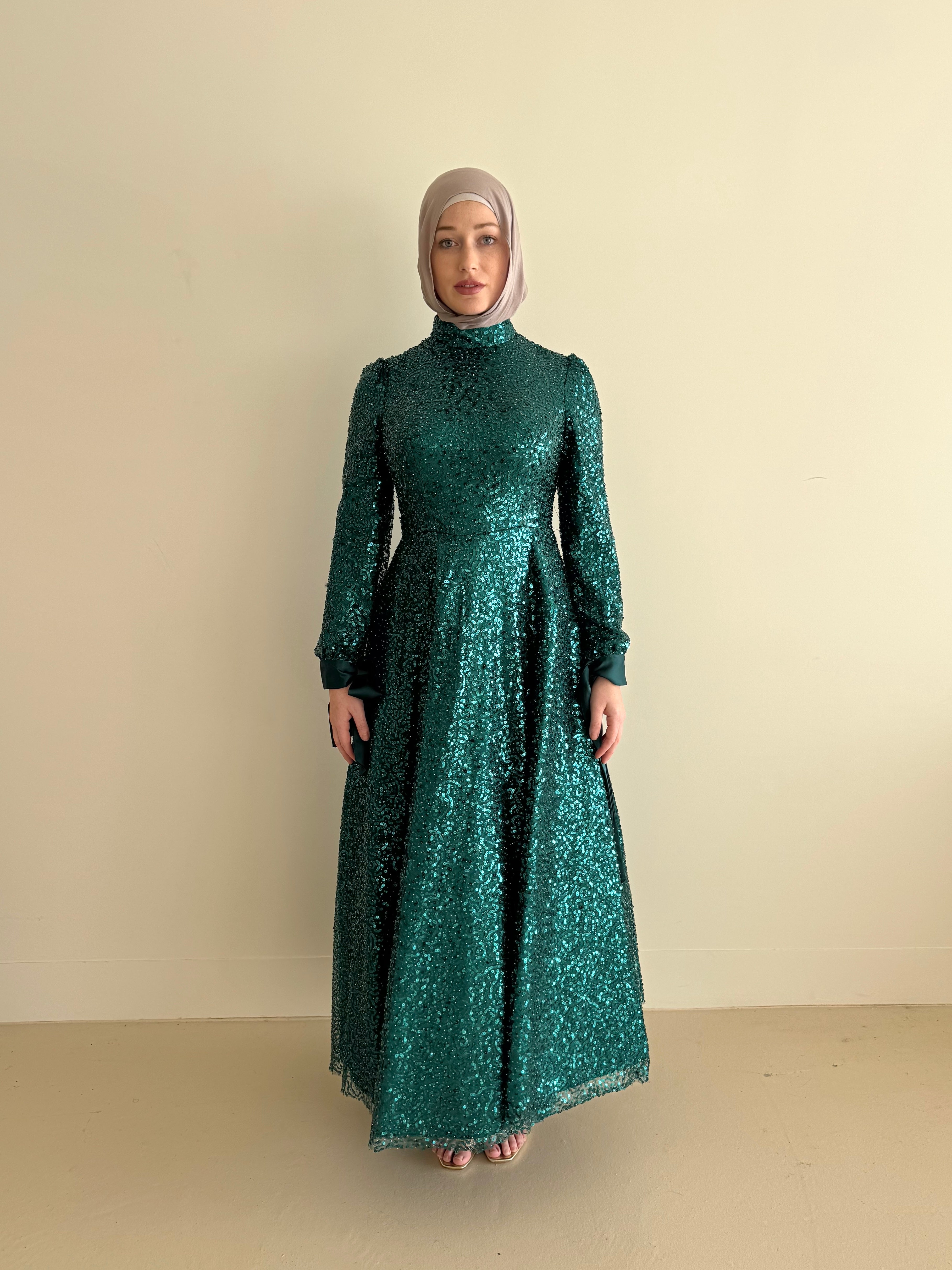 EMERALD SEQUINS BALLGOWN