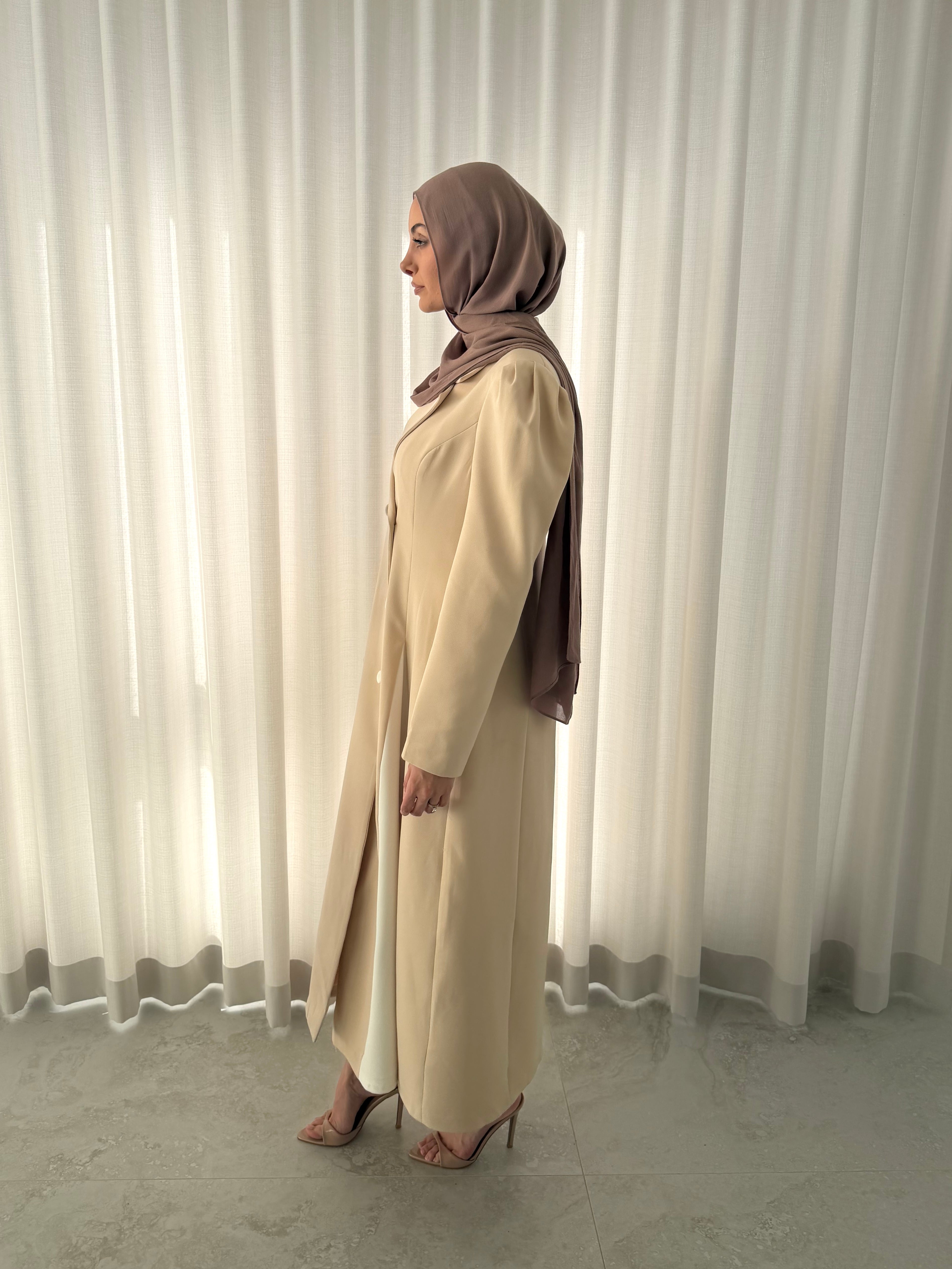 CONTRAST COAT DRESS