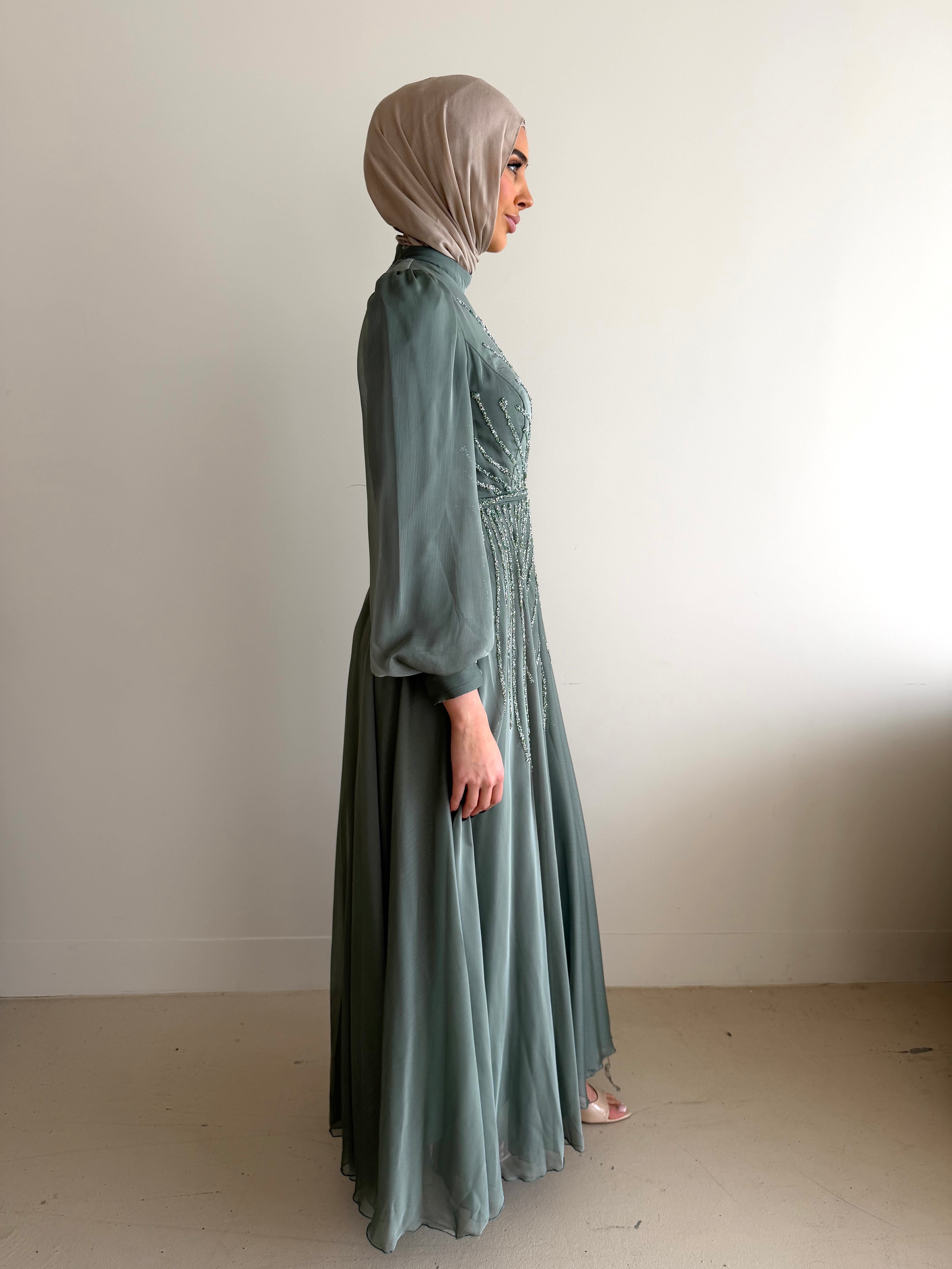LORENA FORMAL DRESS - OLIVE