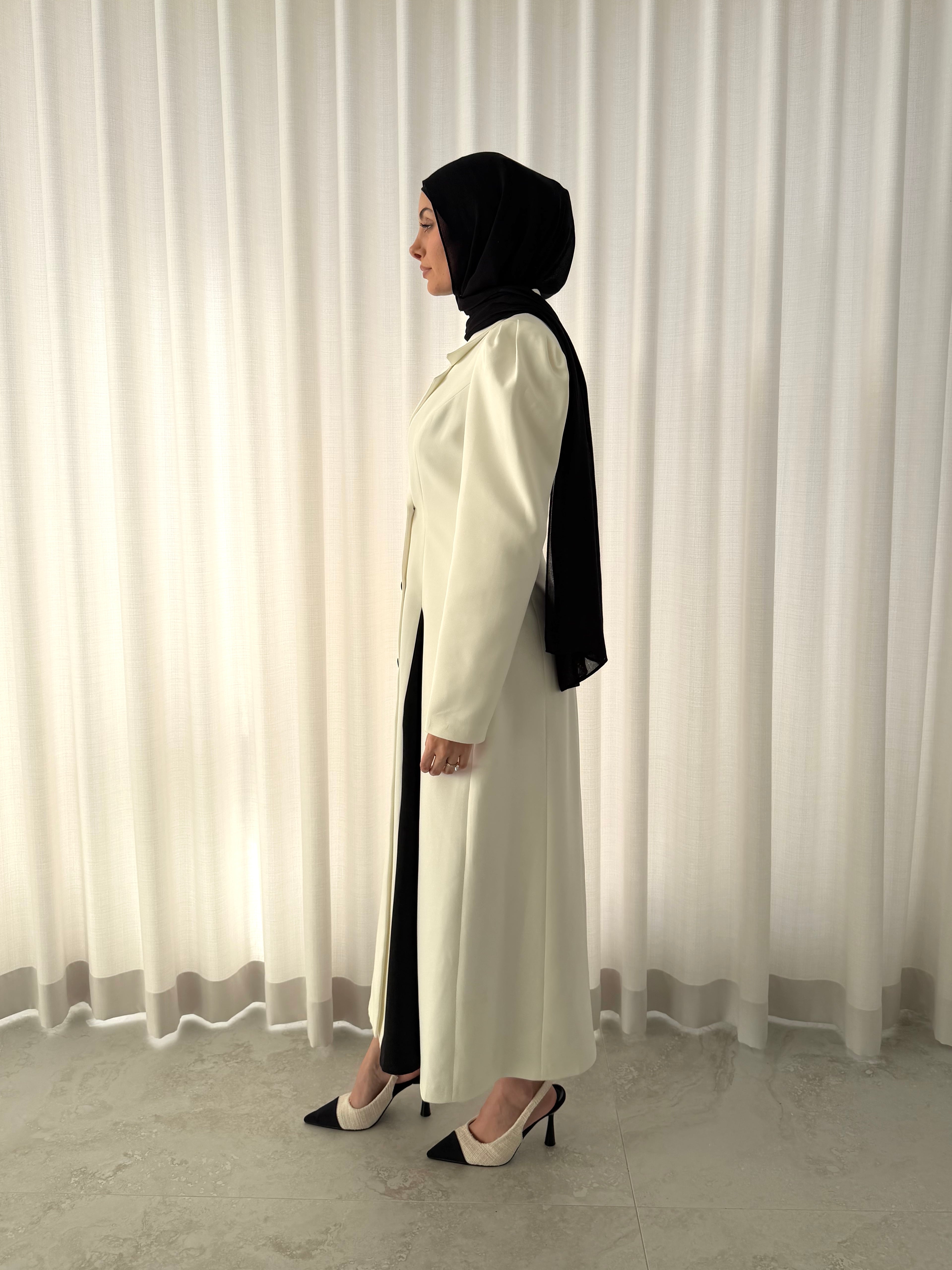 CONTRAST COAT DRESS