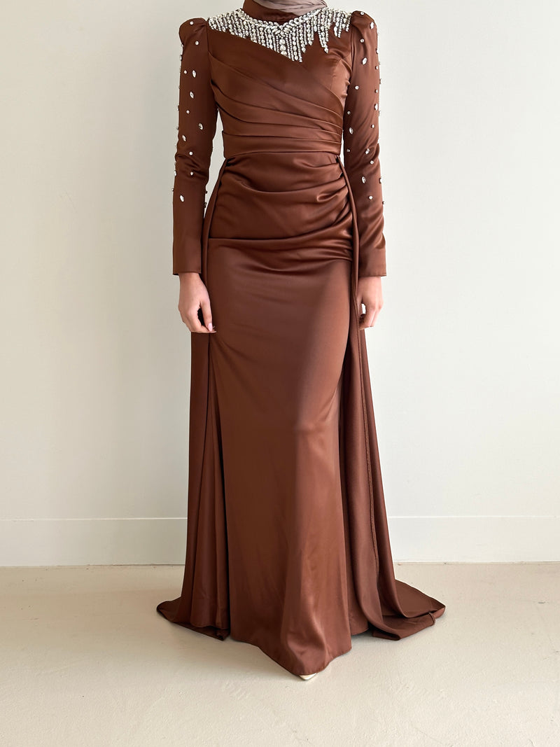 LOUJANE JEWEL DRESS-TAN