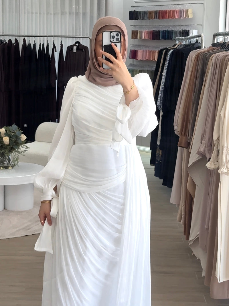 LAYAN FORMAL DRESS-WHITE
