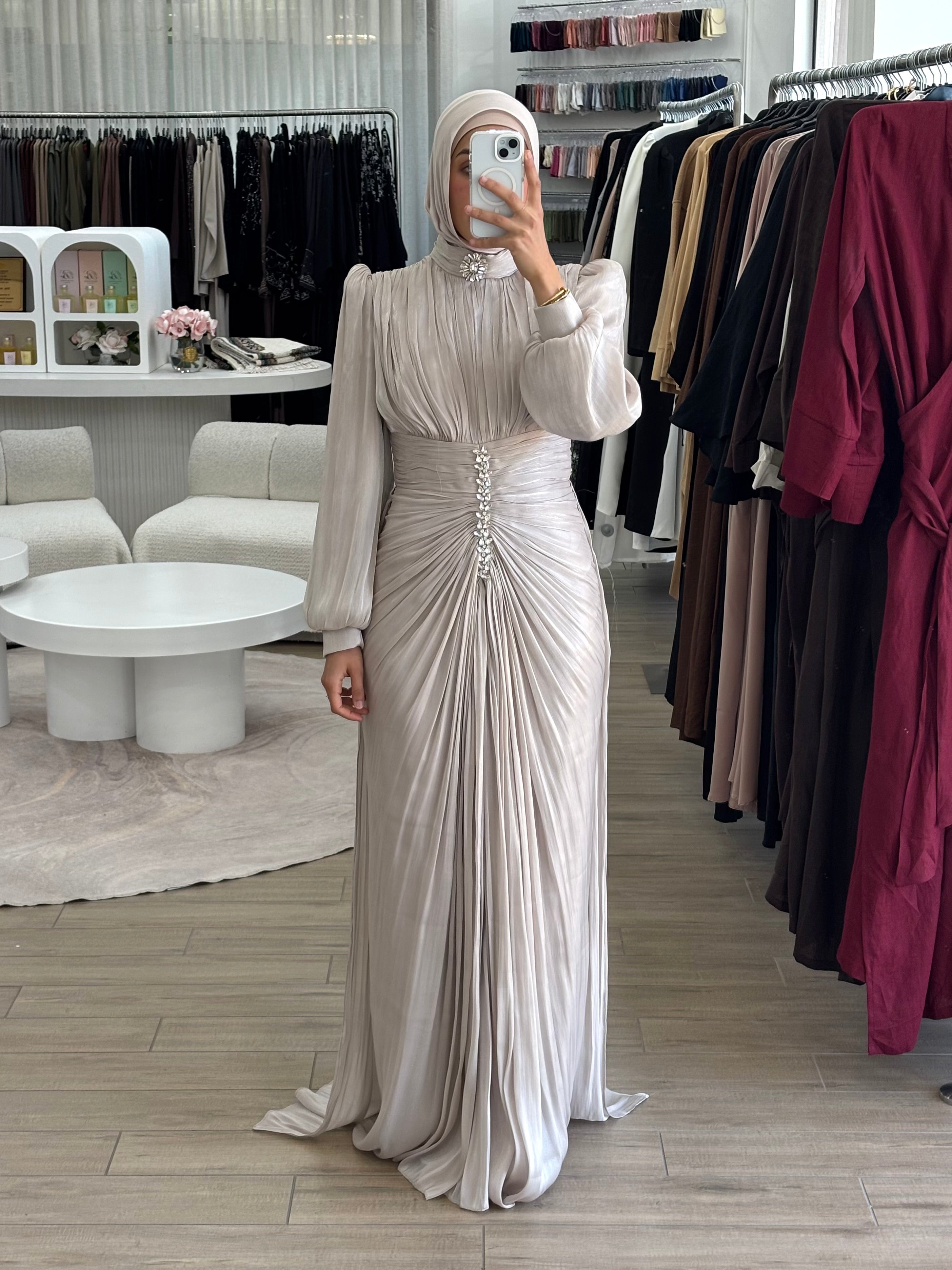 JANAN FORMAL DRESS - STONE