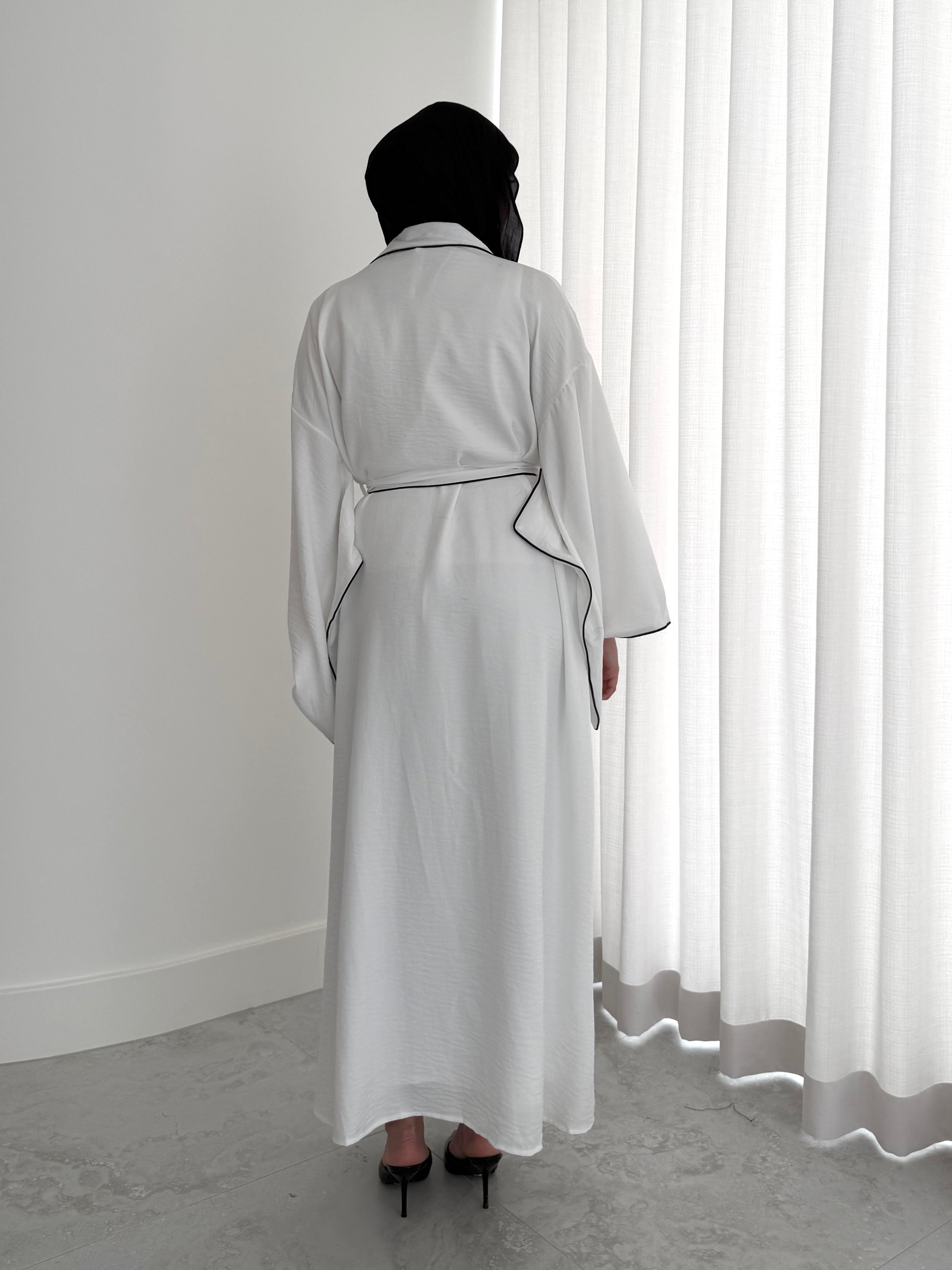 women's 2 piece abaya set, lightweight for spring/summer. full length, maxi with long sleeves with full coverage and suitable for modest hijab girls.