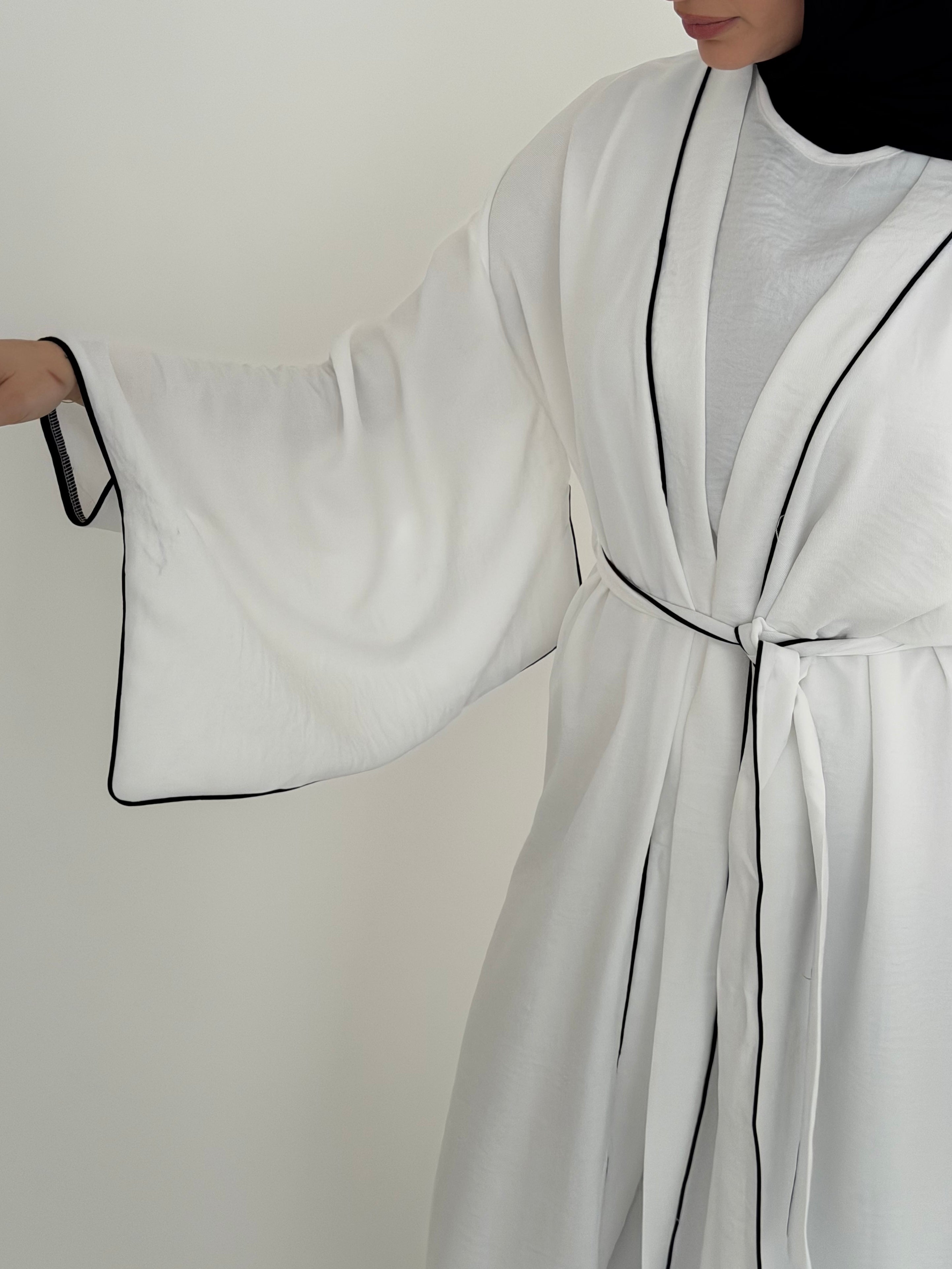 women's 2 piece abaya set, lightweight for spring/summer. full length, maxi with long sleeves with full coverage and suitable for modest hijab girls.