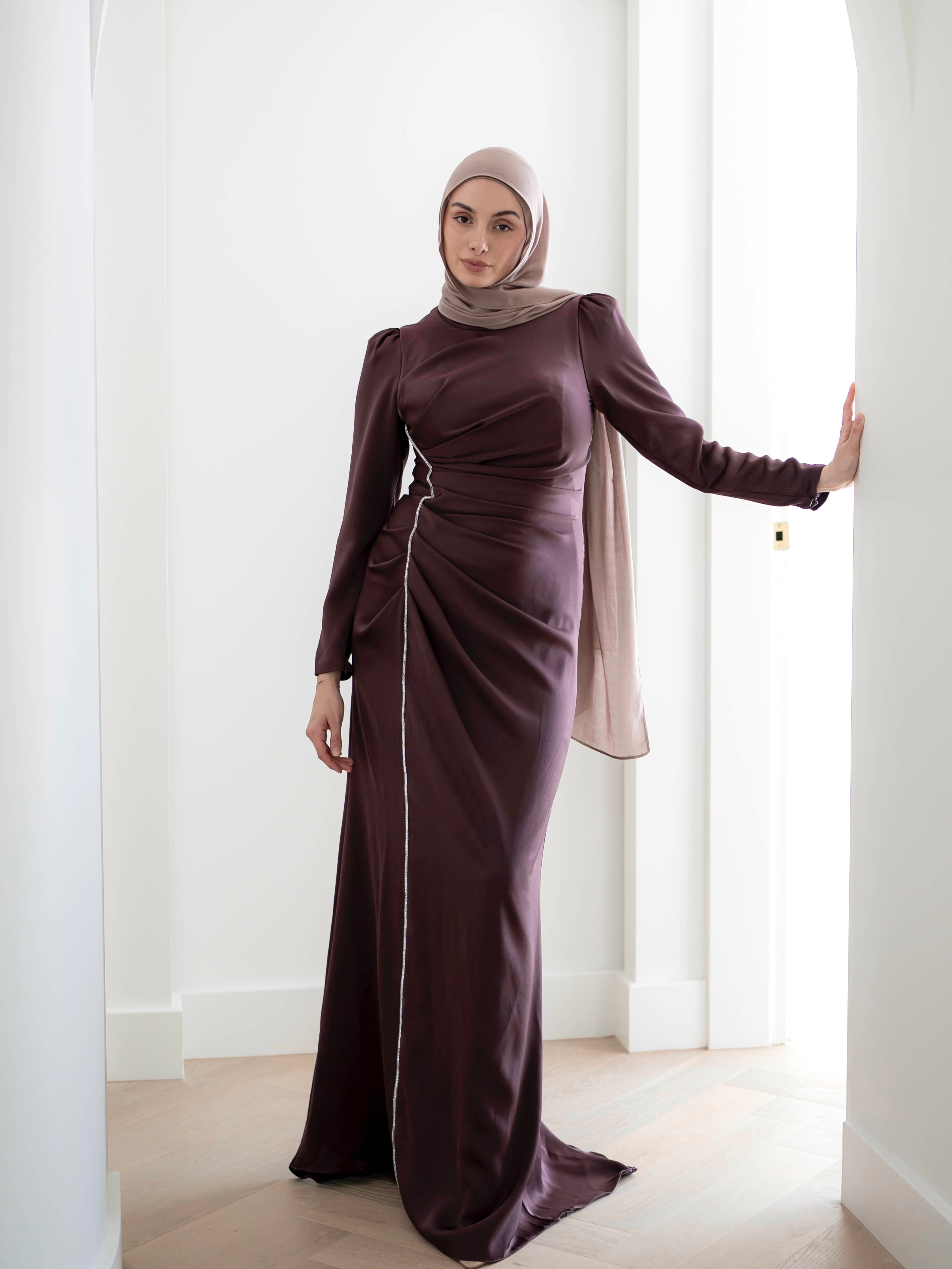 OLA FORMAL DRESS- MAHOGANY