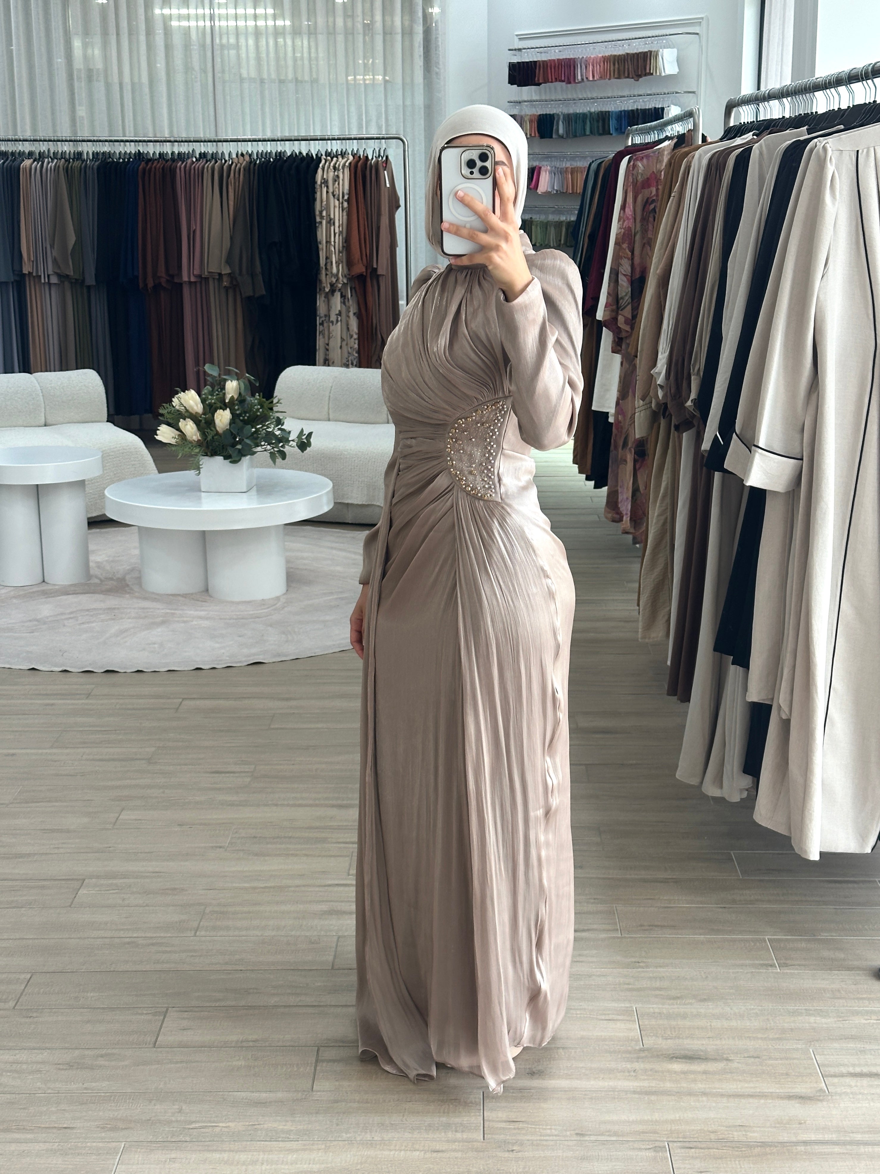 REANNE FORMAL DRESS- MOCHA