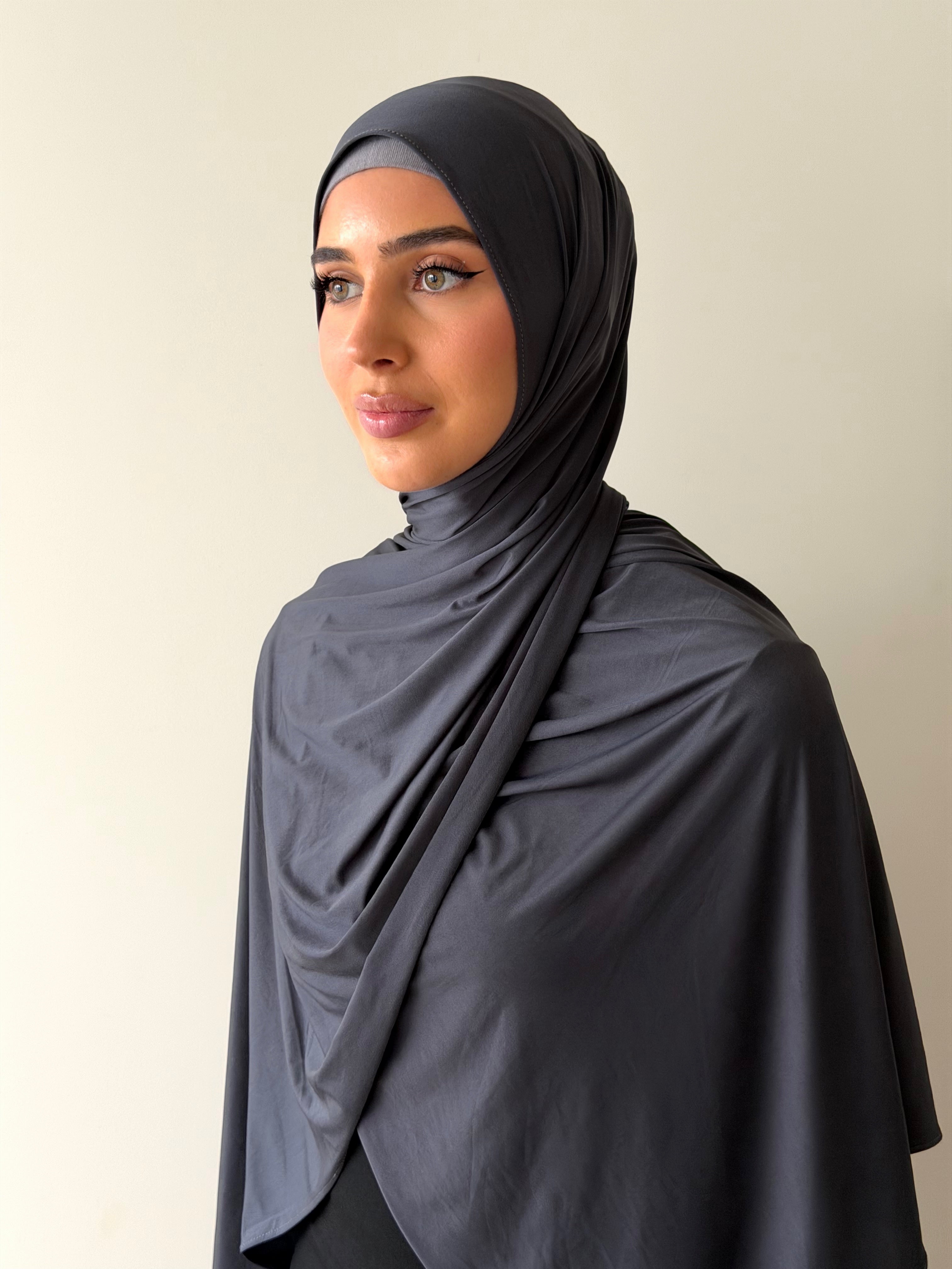 LIQUID JERSEY HIJAB- STEEL