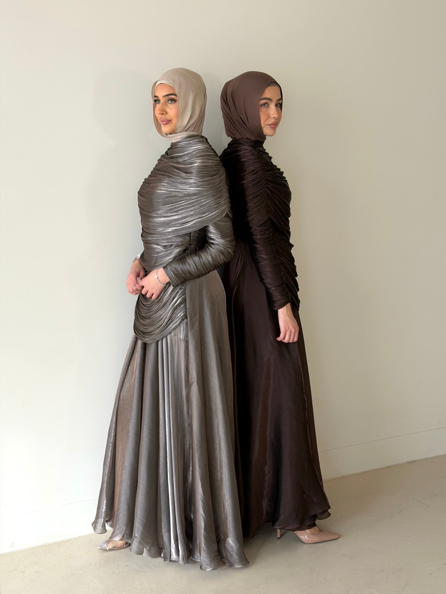 LAYALI SHIMMER FORMAL DRESS- METALLIC MINK