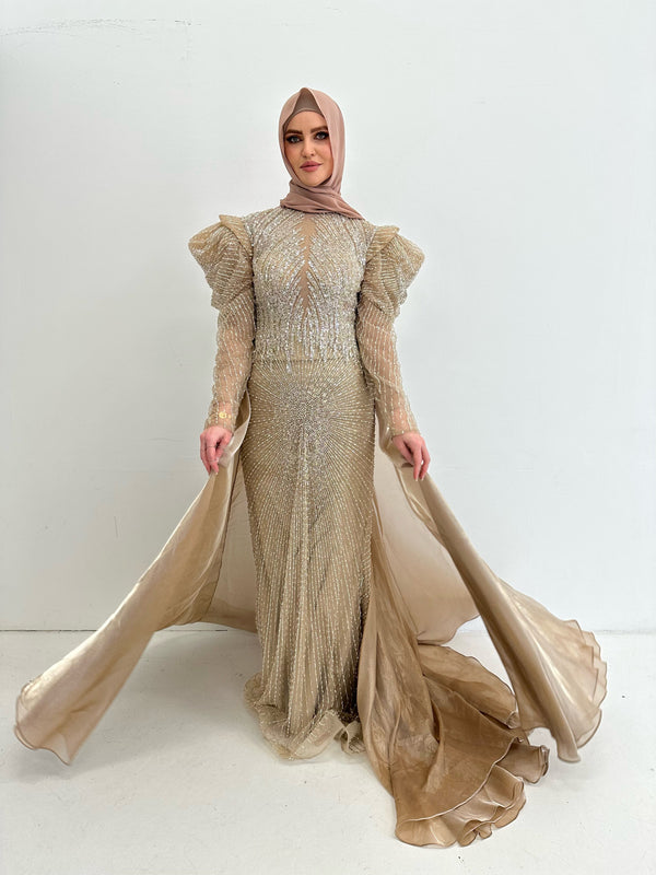 MALAK BEADED HIRE GOWN