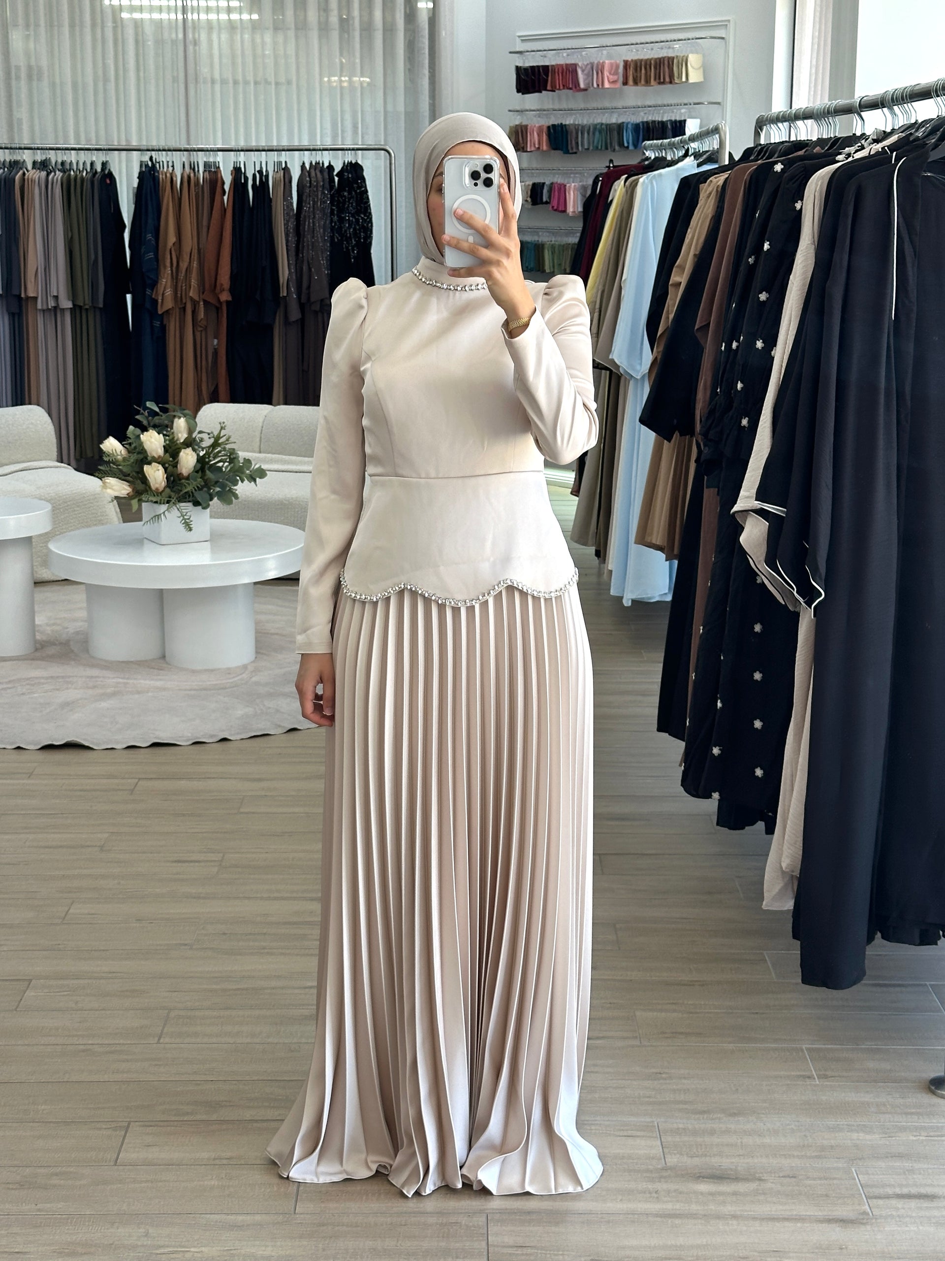 open lace back dress The Bombshell Bodycon & Pleated Dress (Nude)  Polkadotz Boutique