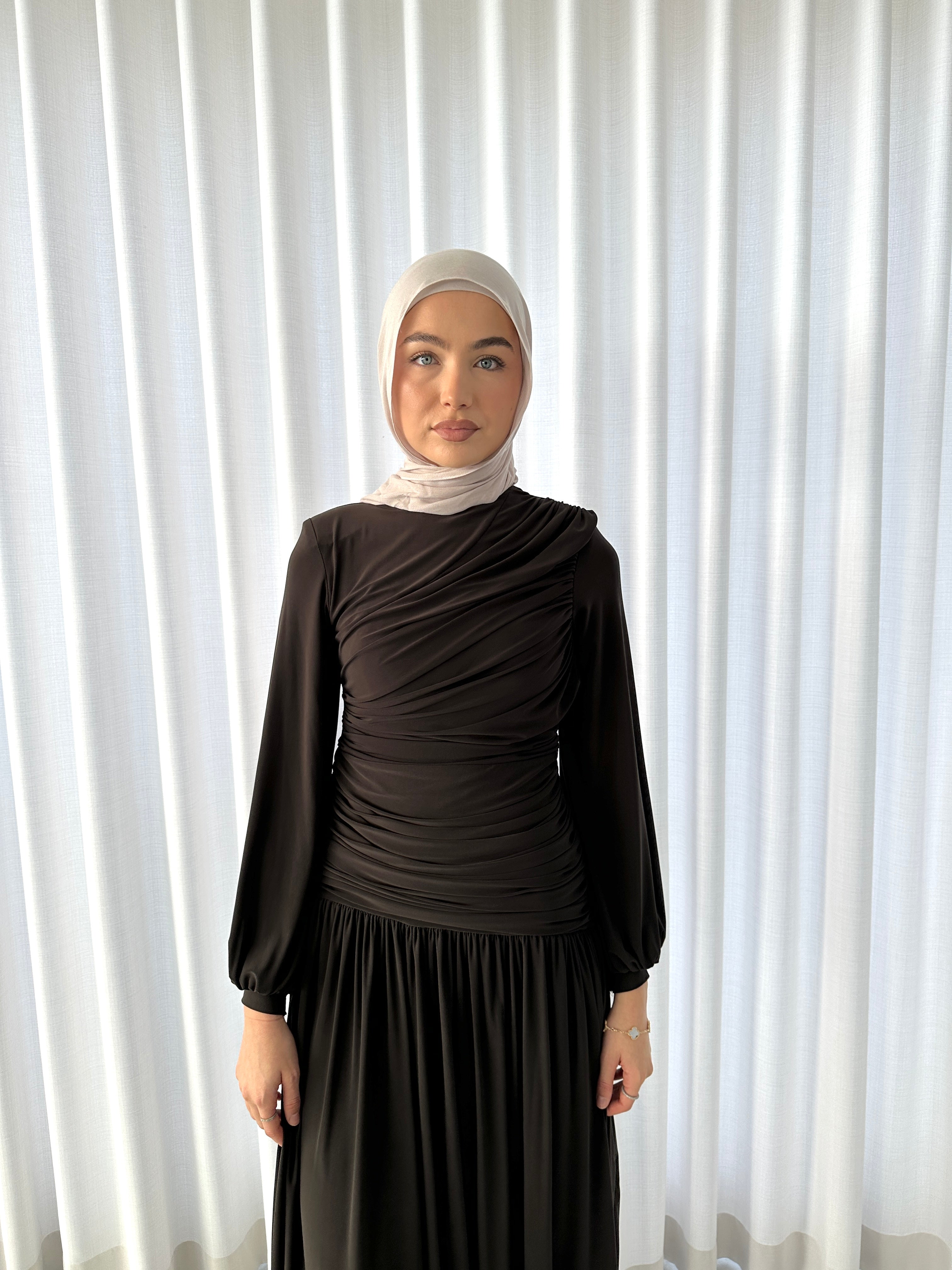 RUCHED JERSEY DRESS
