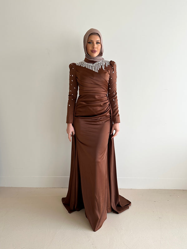 LOUJANE JEWEL DRESS-TAN