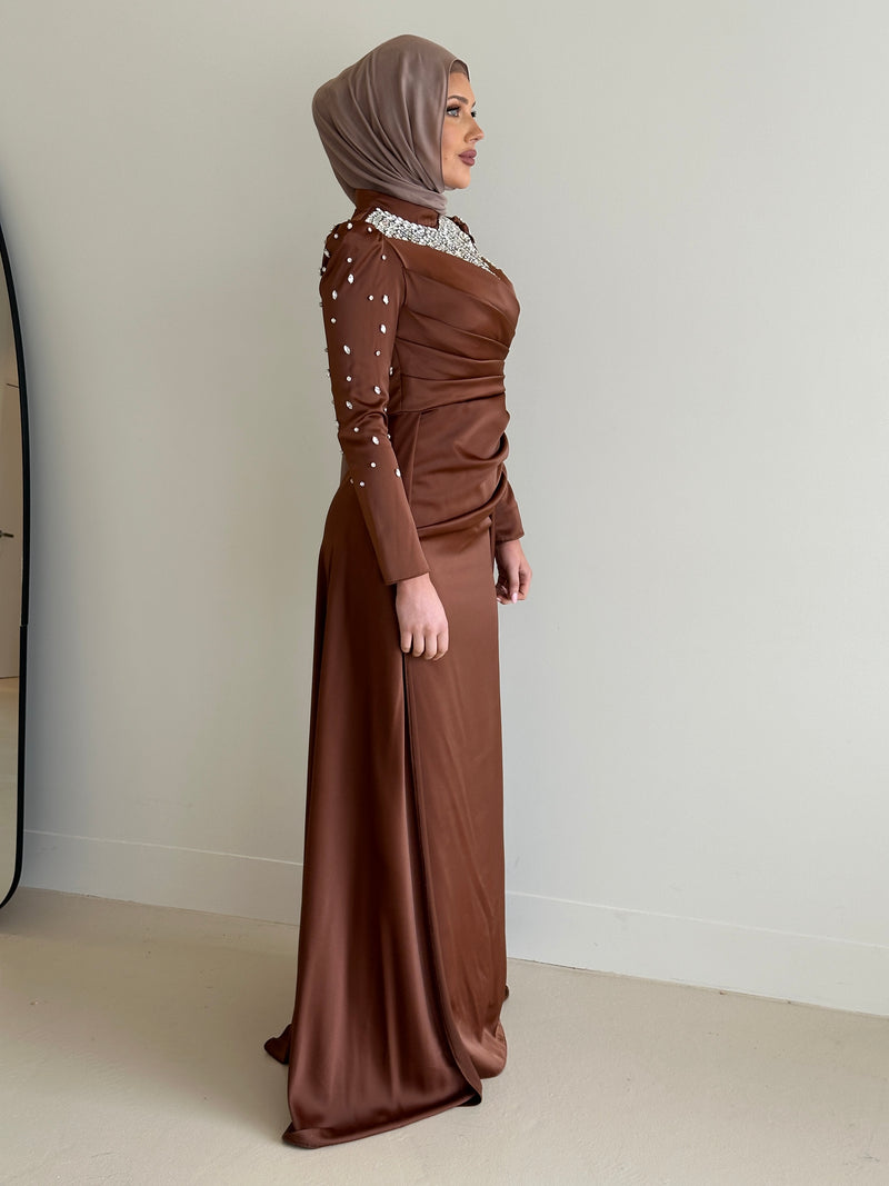 LOUJANE JEWEL DRESS-TAN