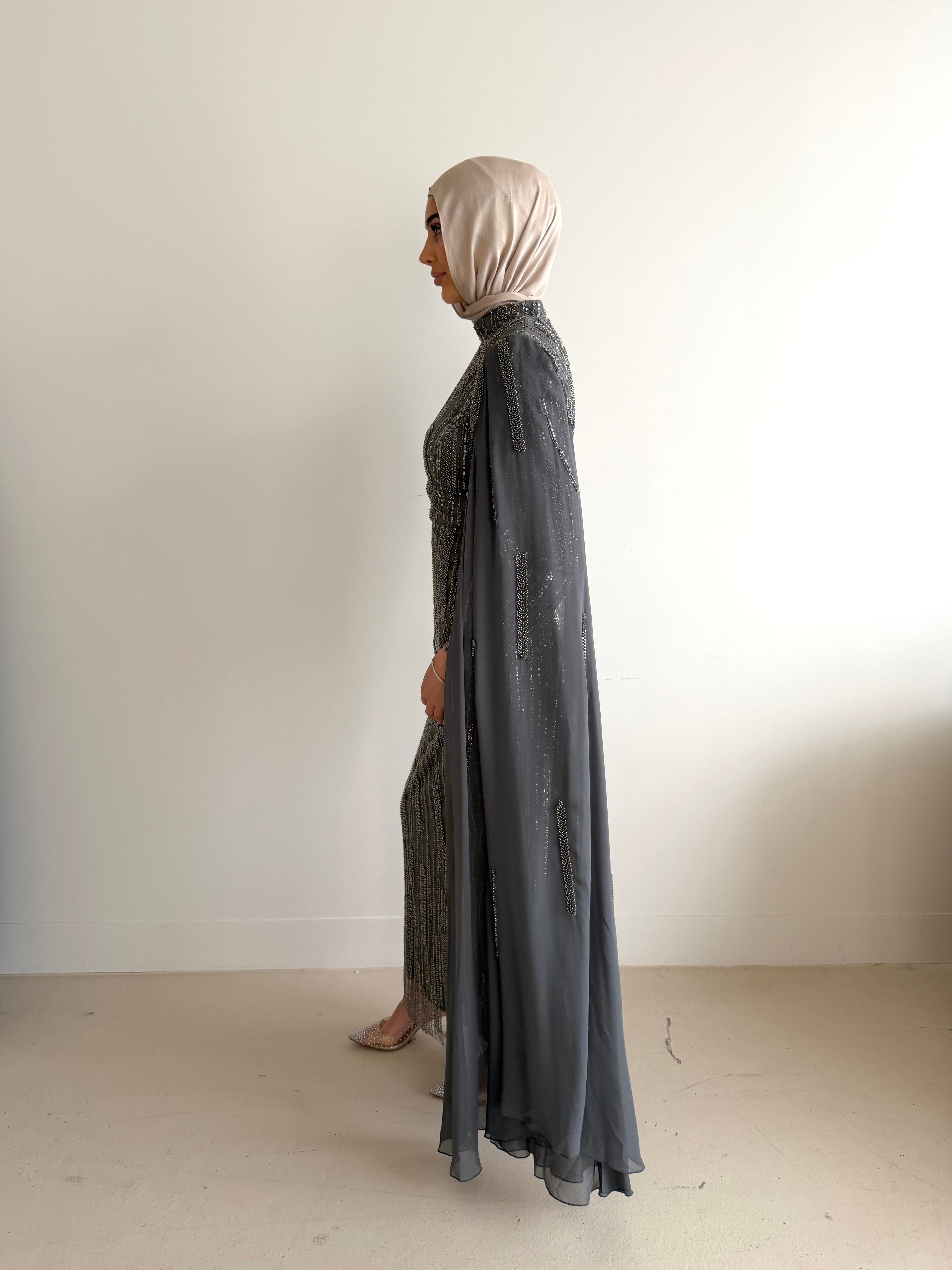 ELLEN SEQUINS FORMAL  DRESS- GUNMETAL