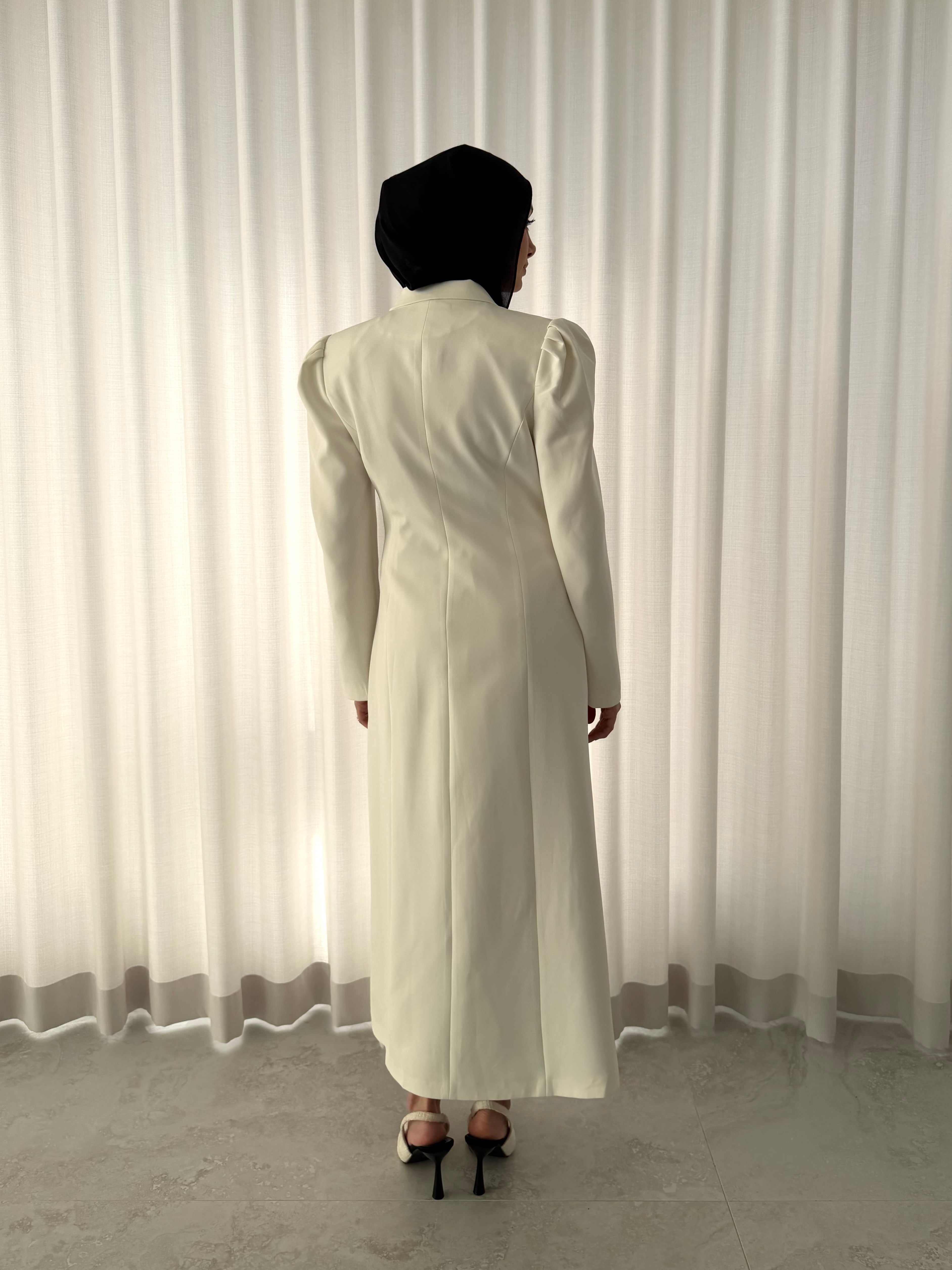CONTRAST COAT DRESS