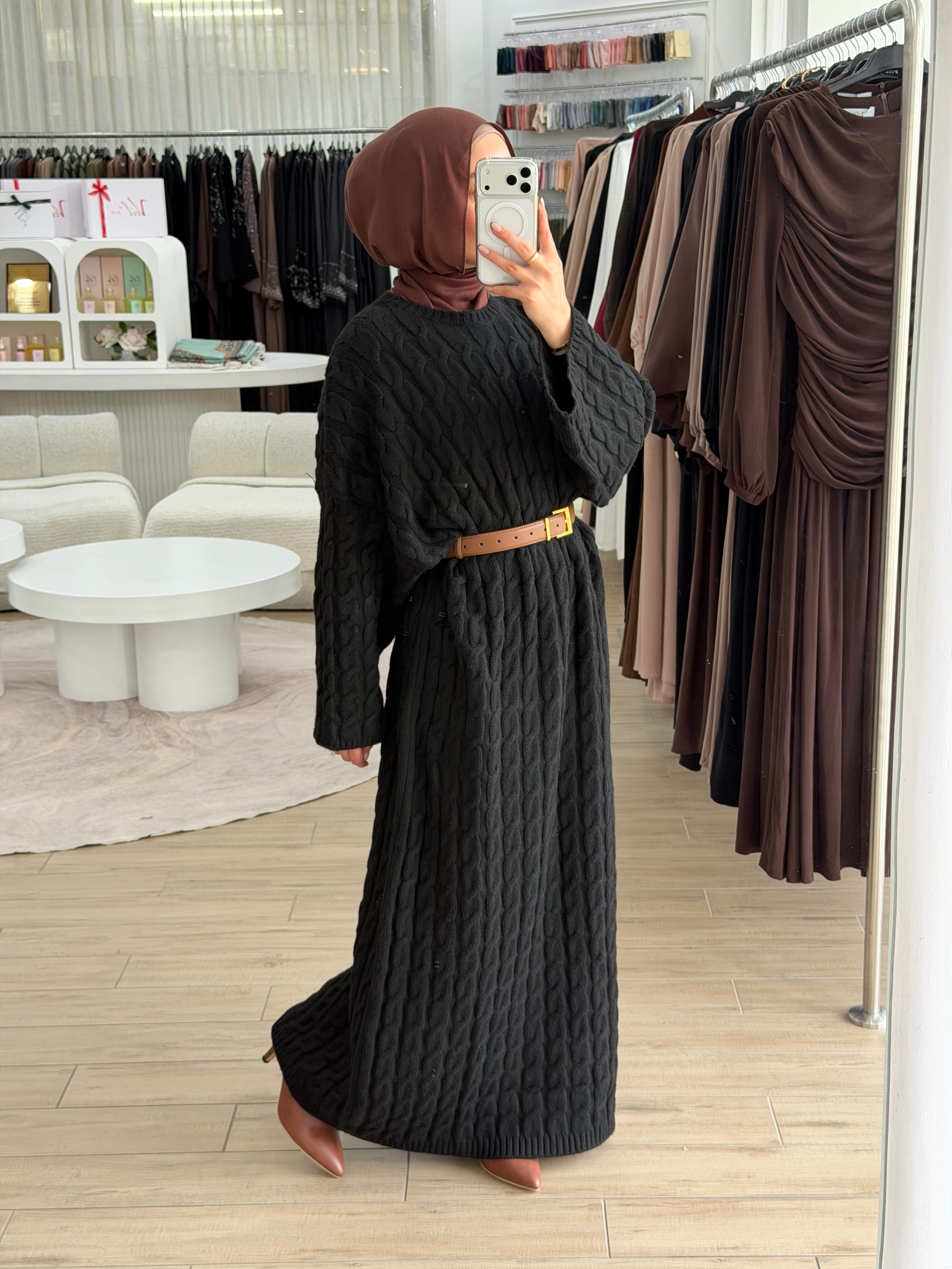CABLE WOOL DRESS