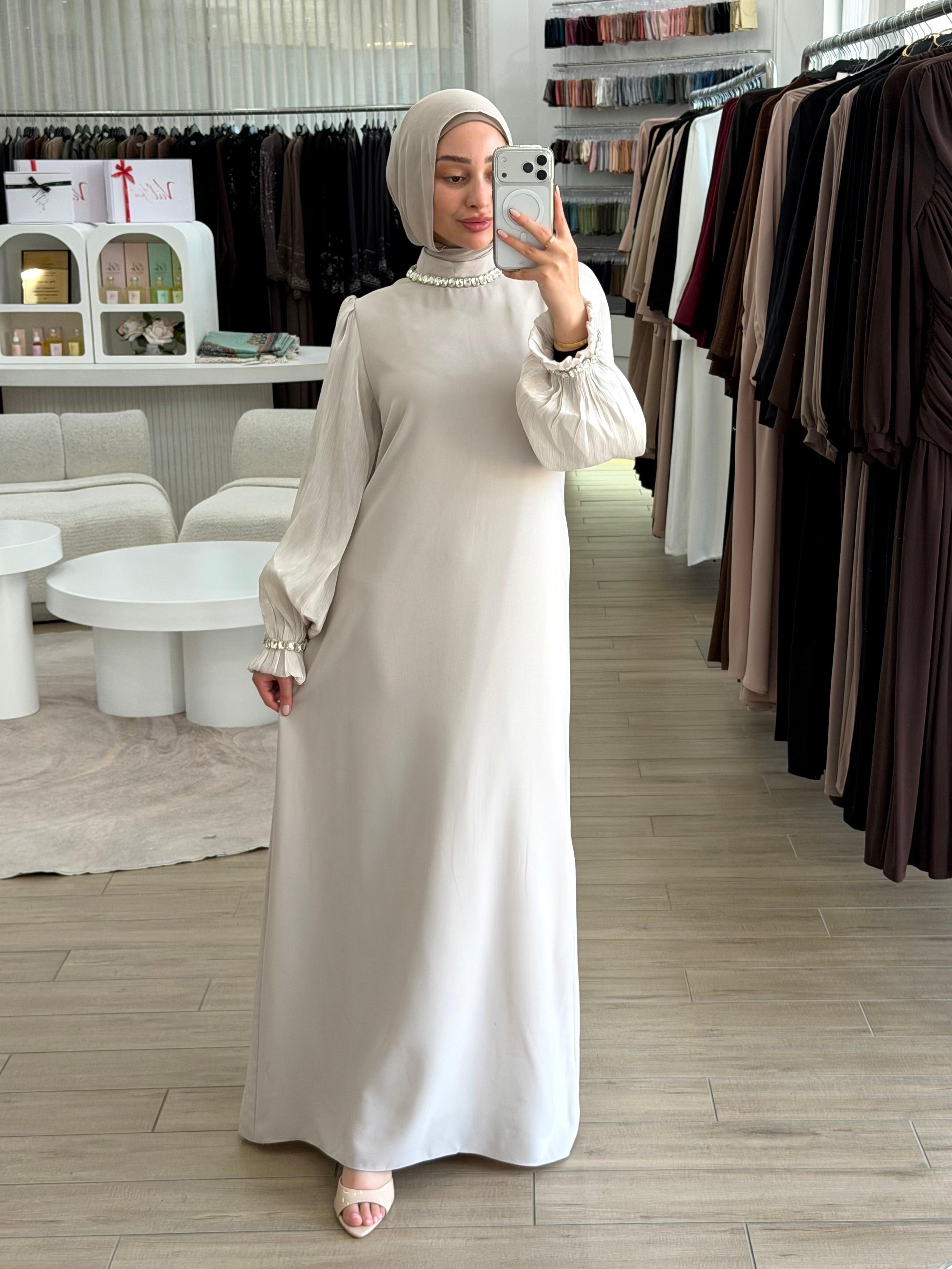 JEWEL LUXE DRESS- STONE