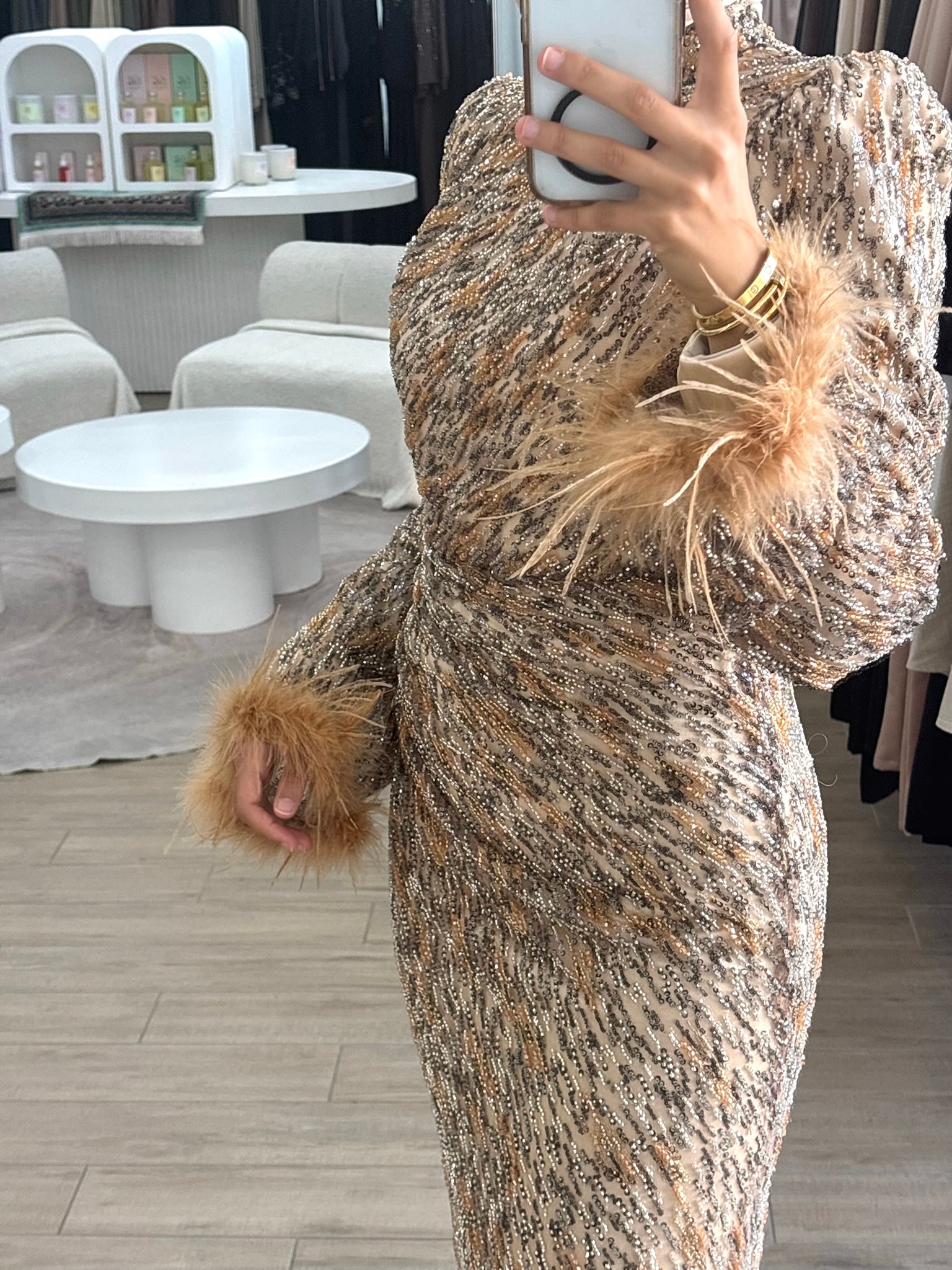 SIMA SEQUINS DRESS - BRONZE