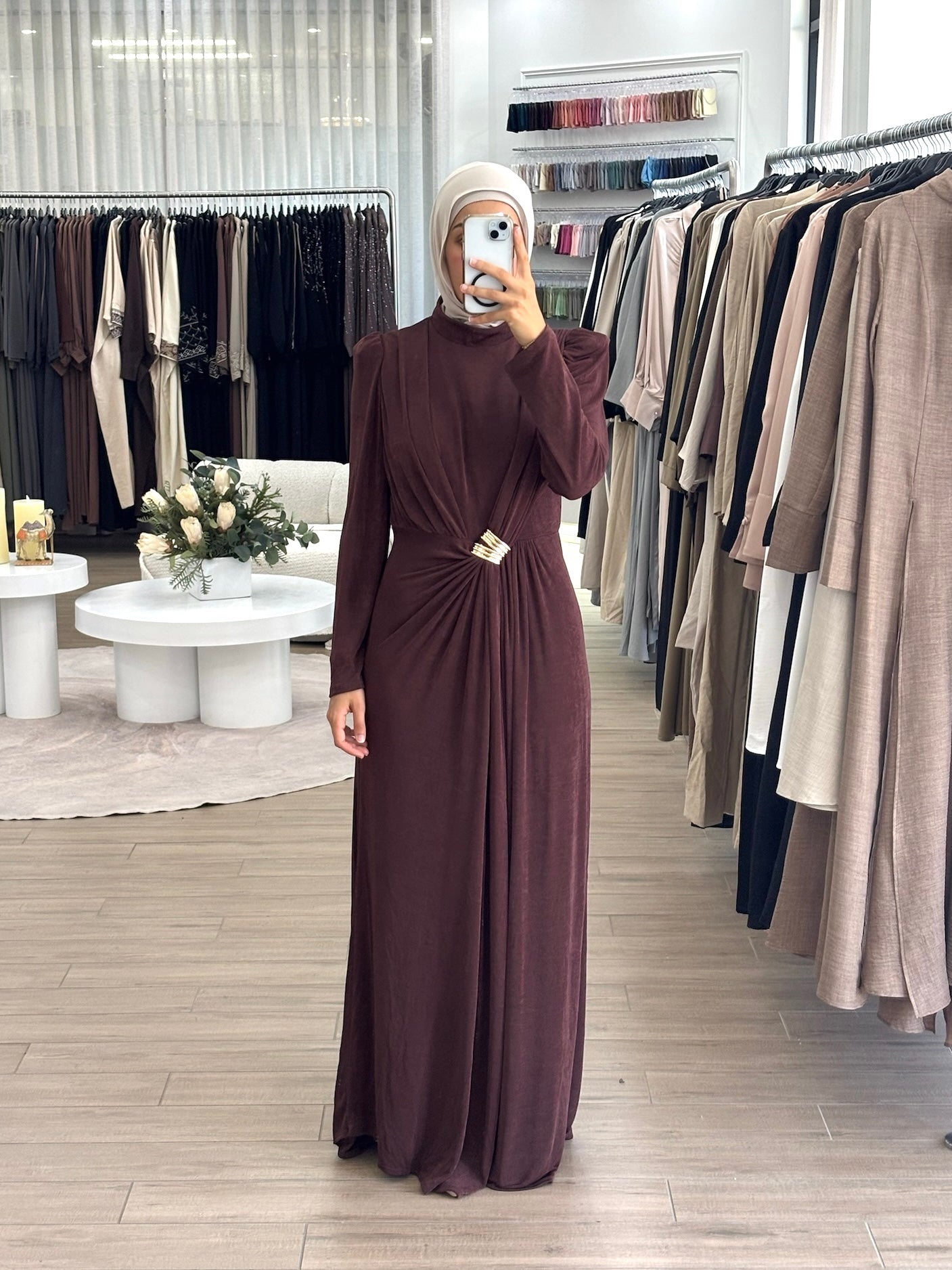 HIBA FORMAL DRESS- BROWN