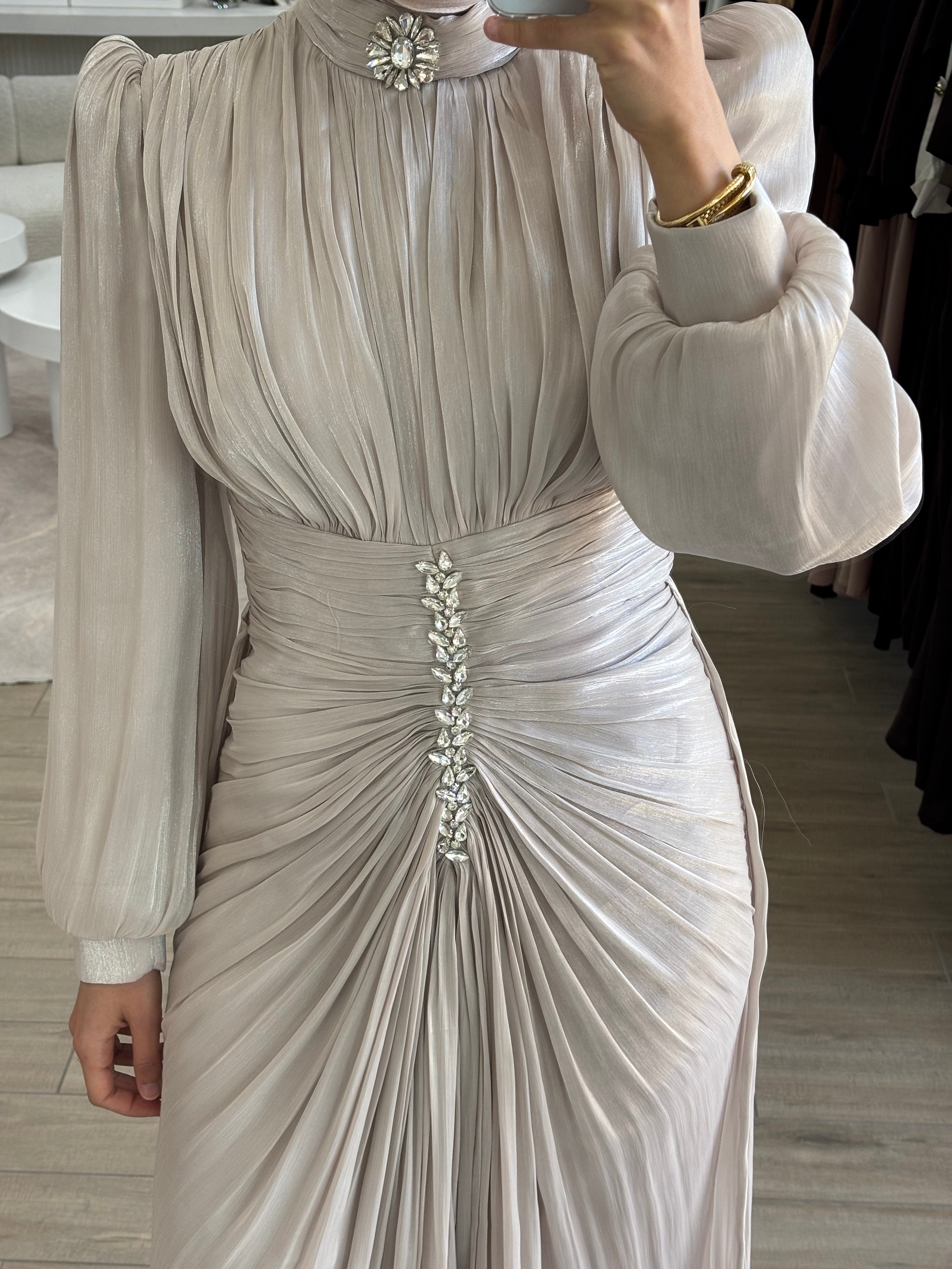 JANAN FORMAL DRESS - STONE