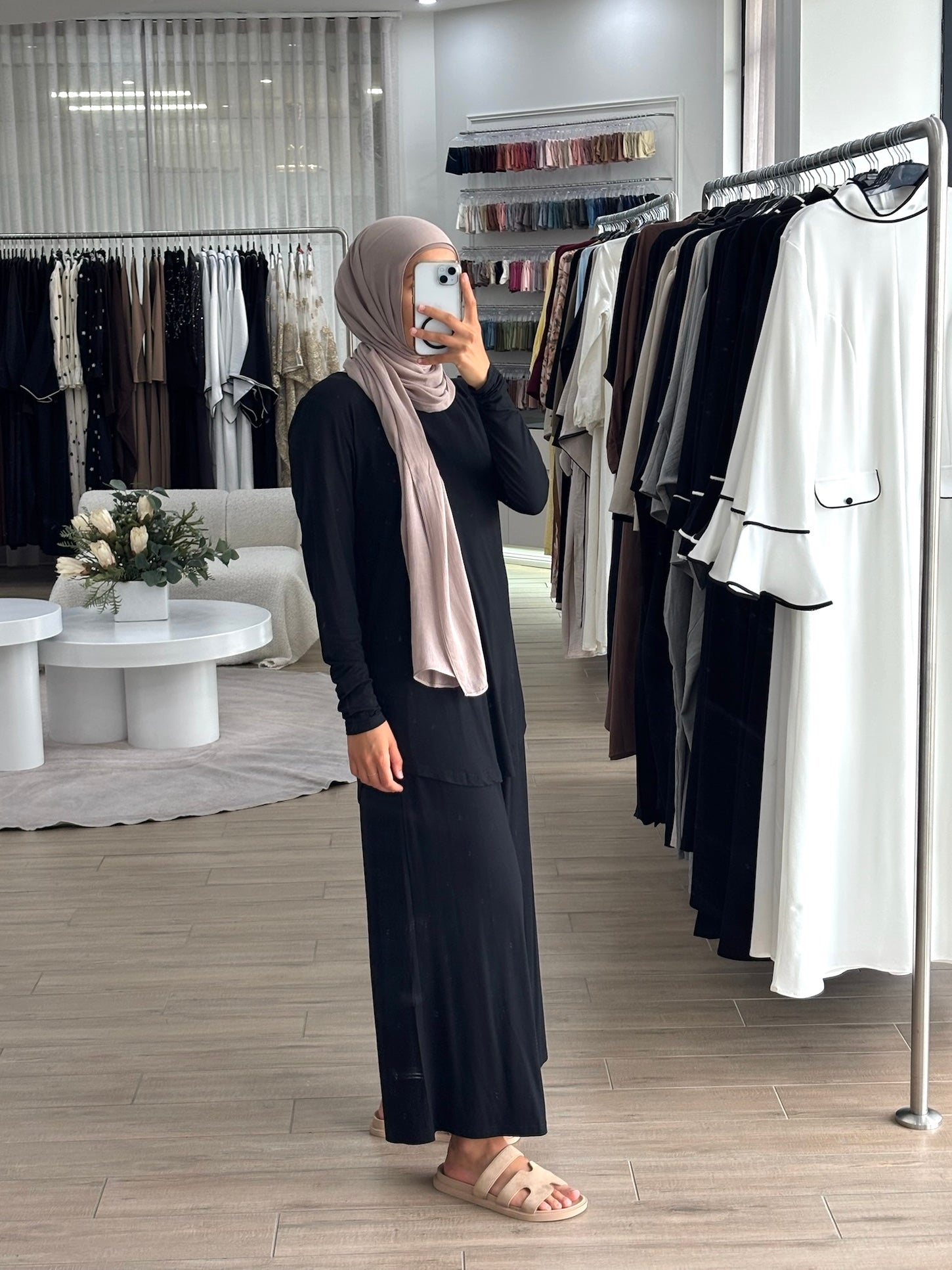 women's long modest basic pant made of lightweight, breathable and stretchy fabric for everyday wear or loungewear. 