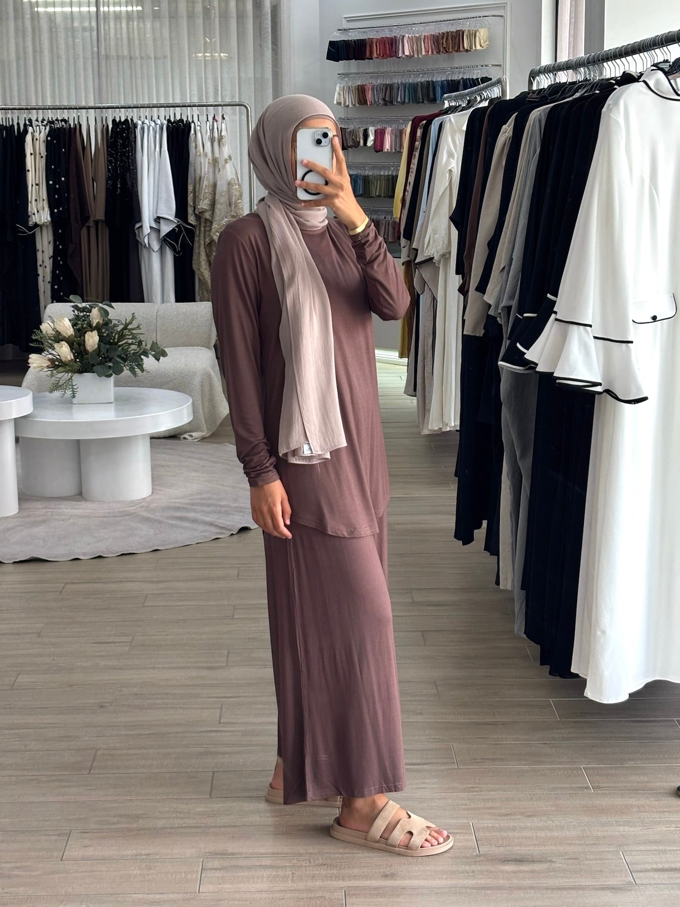 women's long modest basic pant made of lightweight, breathable and stretchy fabric for everyday wear or loungewear. 