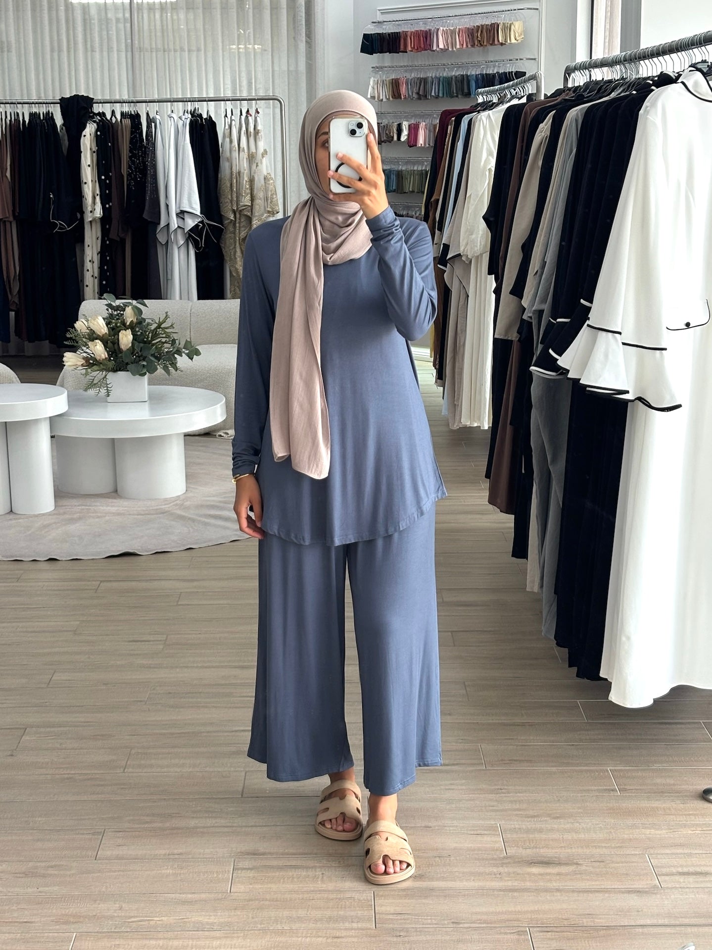 women's long modest basic pant made of lightweight, breathable and stretchy fabric for everyday wear or loungewear. 