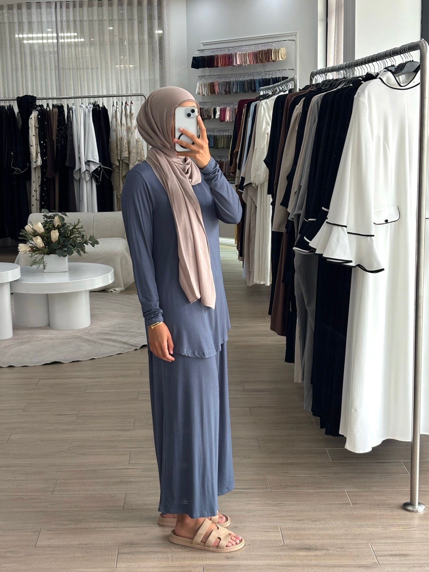 women's long modest basic pant made of lightweight, breathable and stretchy fabric for everyday wear or loungewear. 