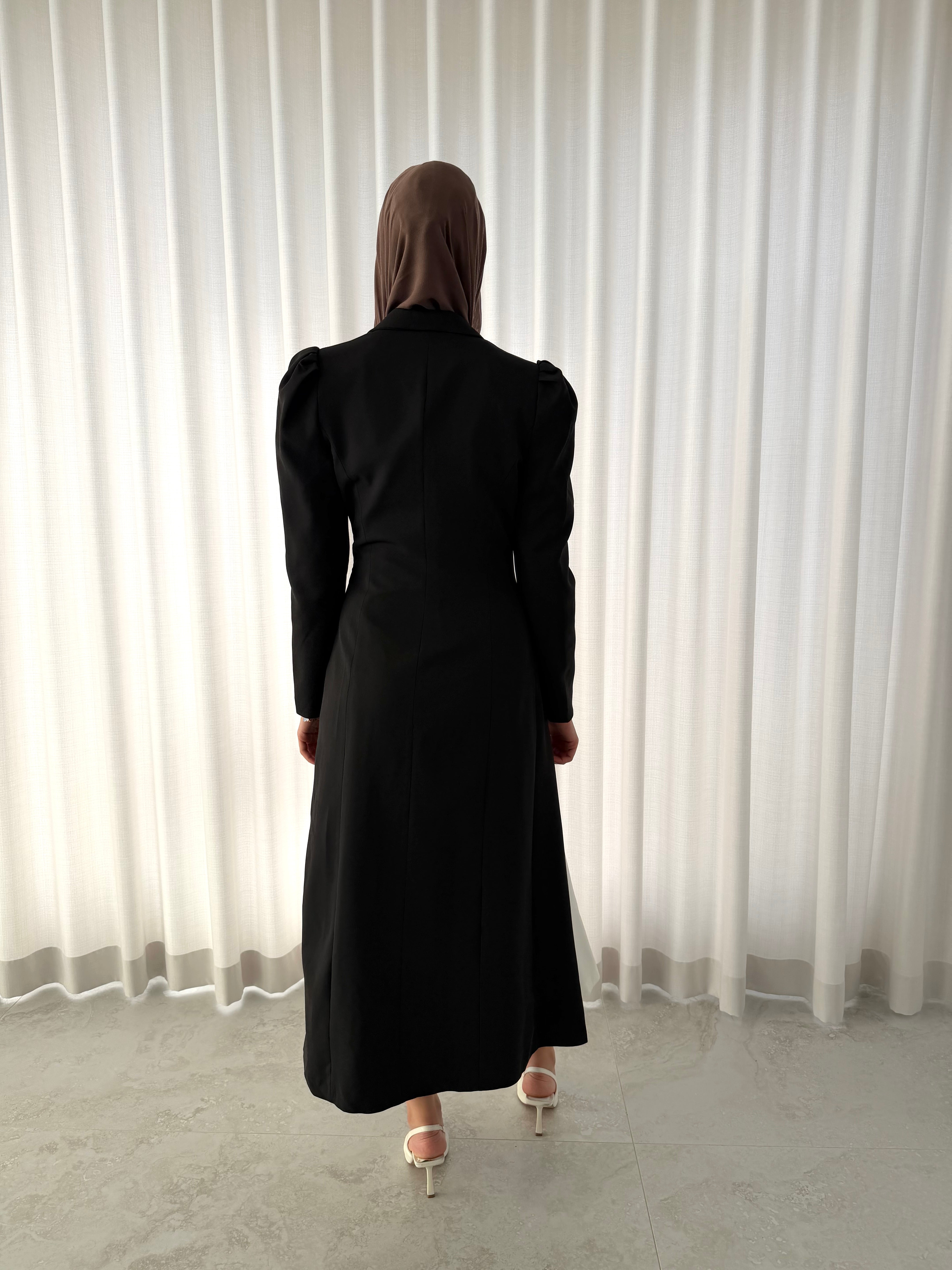 CONTRAST COAT DRESS