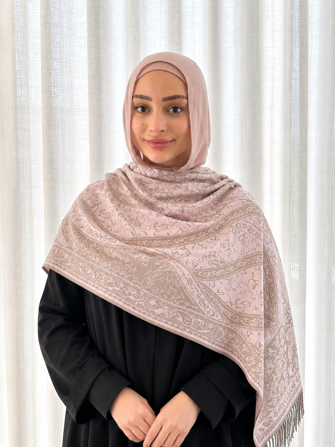CRAFTED PASHMINA - ANTIQUE PINK