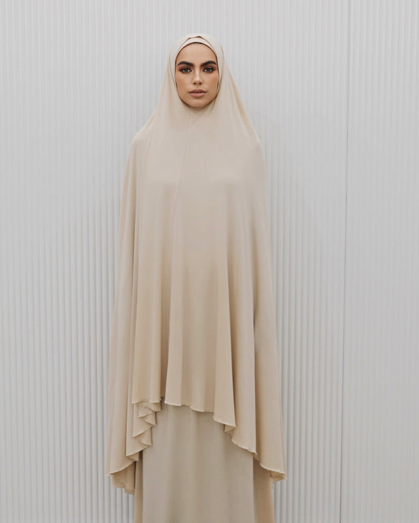 LARGE SIGNATURE JILBAB- BEIGE